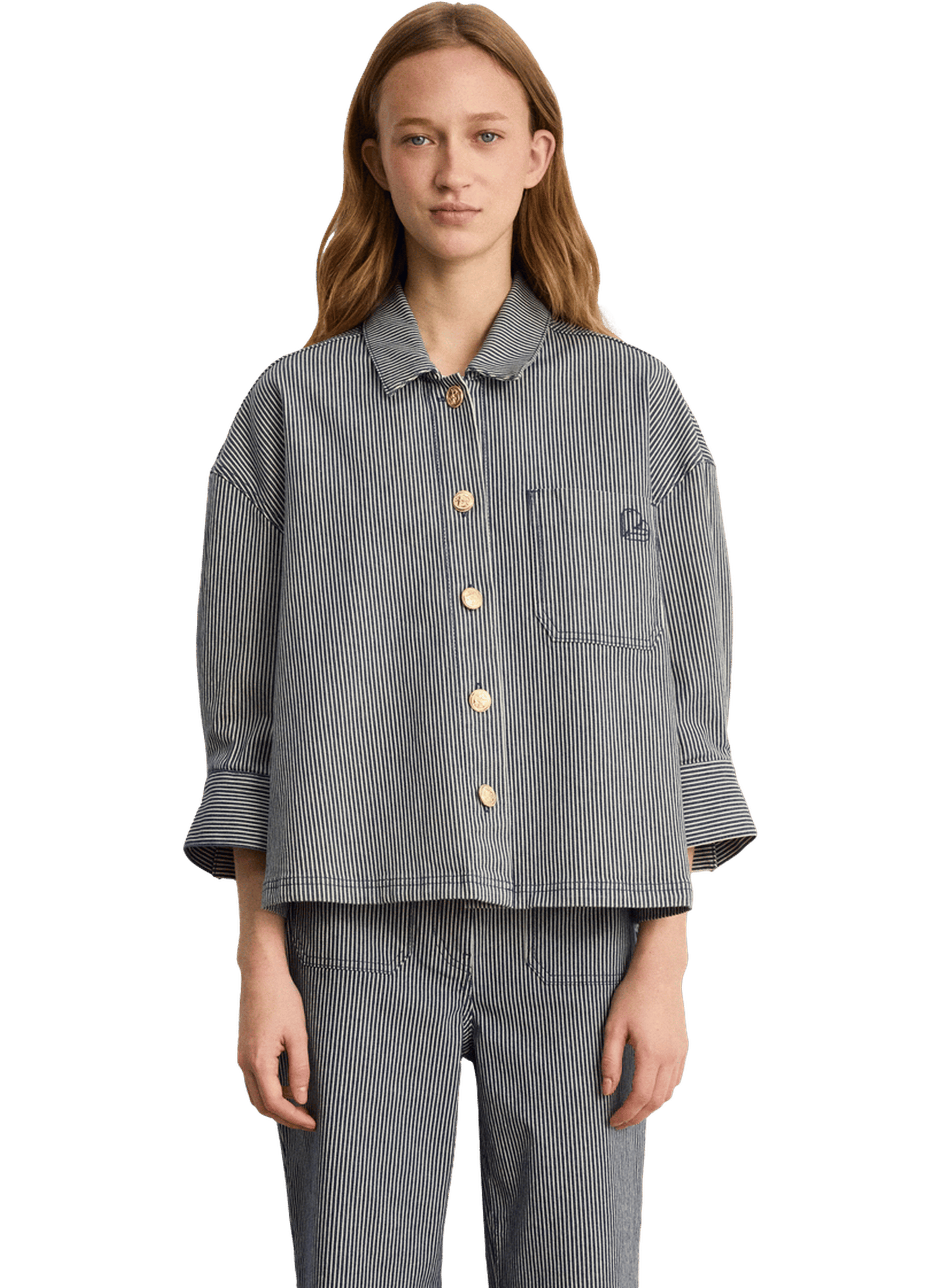 Surchemise en denim à rayures - mohana PABLO Bleu