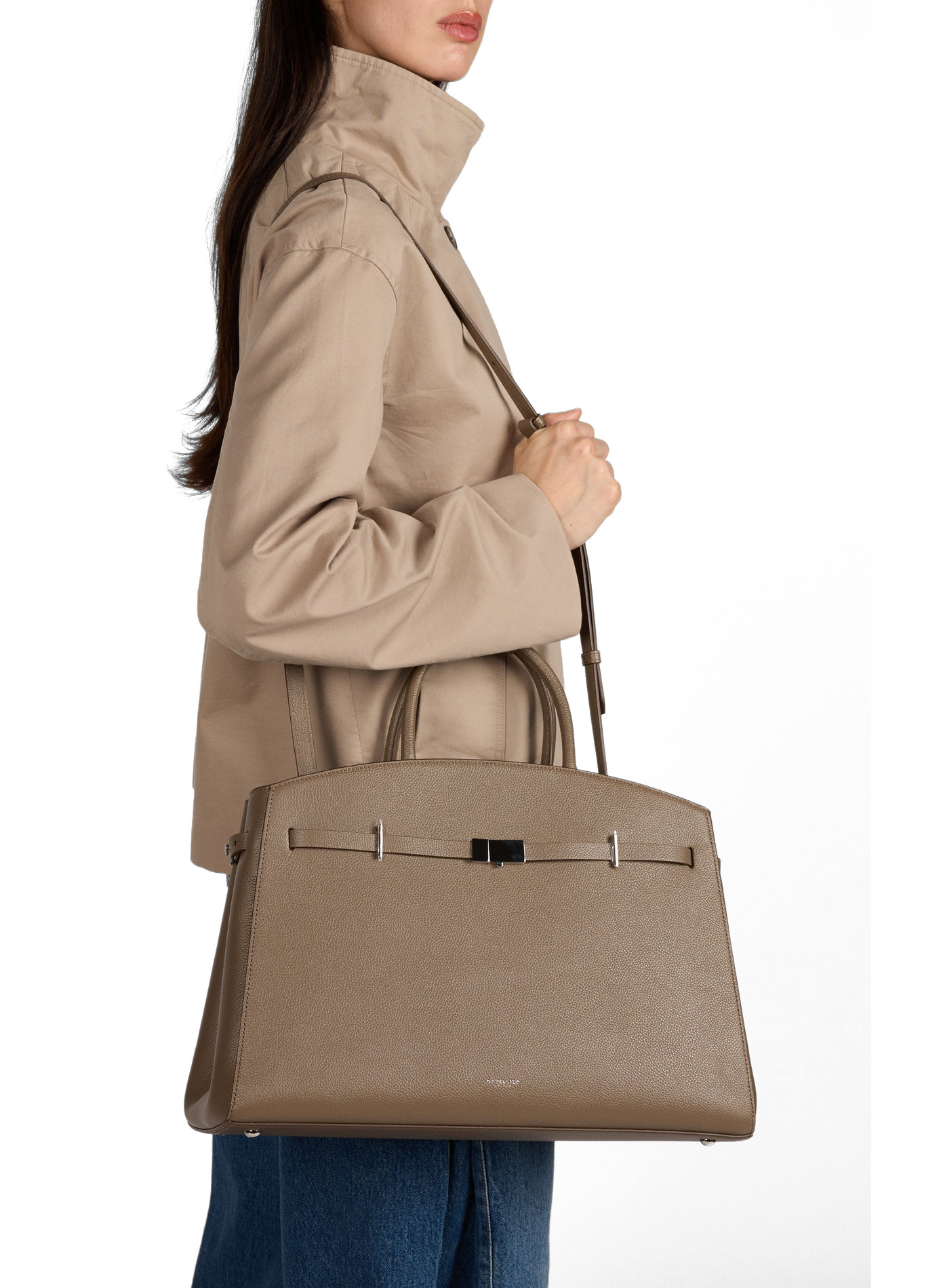 Sac cabas Midi Hudson en cuir DEMELLIER LONDON Marron