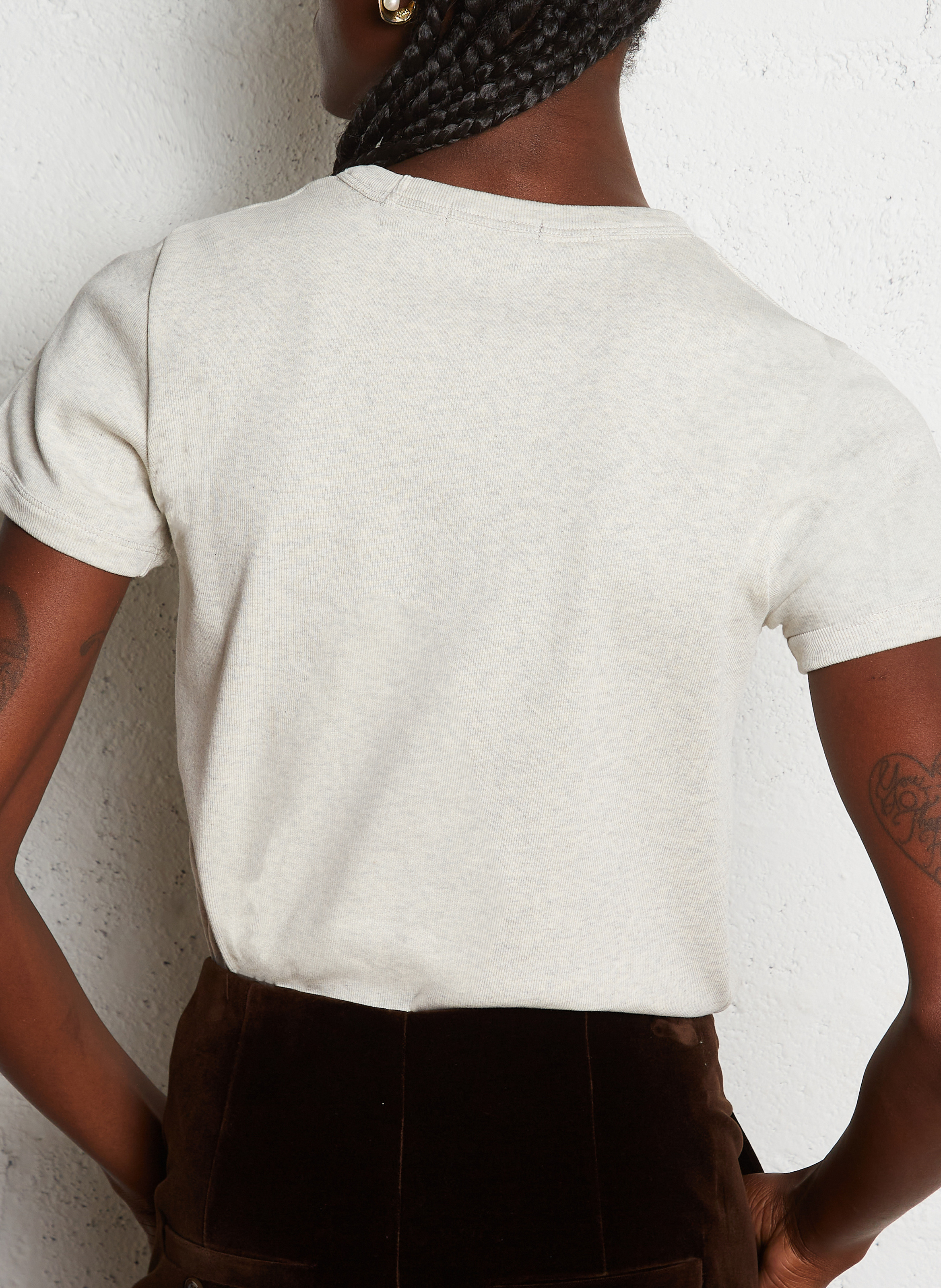 Tee-shirt droit col rond en coton bio aristide SOEUR Gris