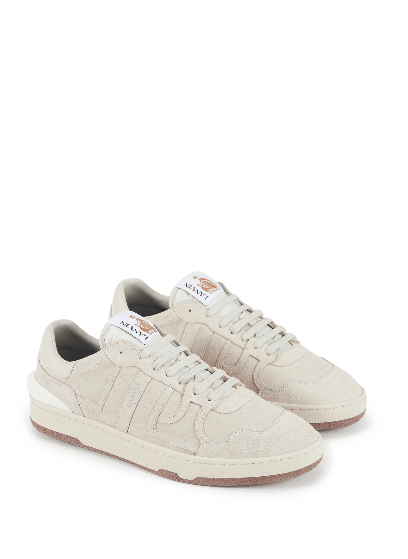 Baskets bi-matière à lacets LANVIN Blanc