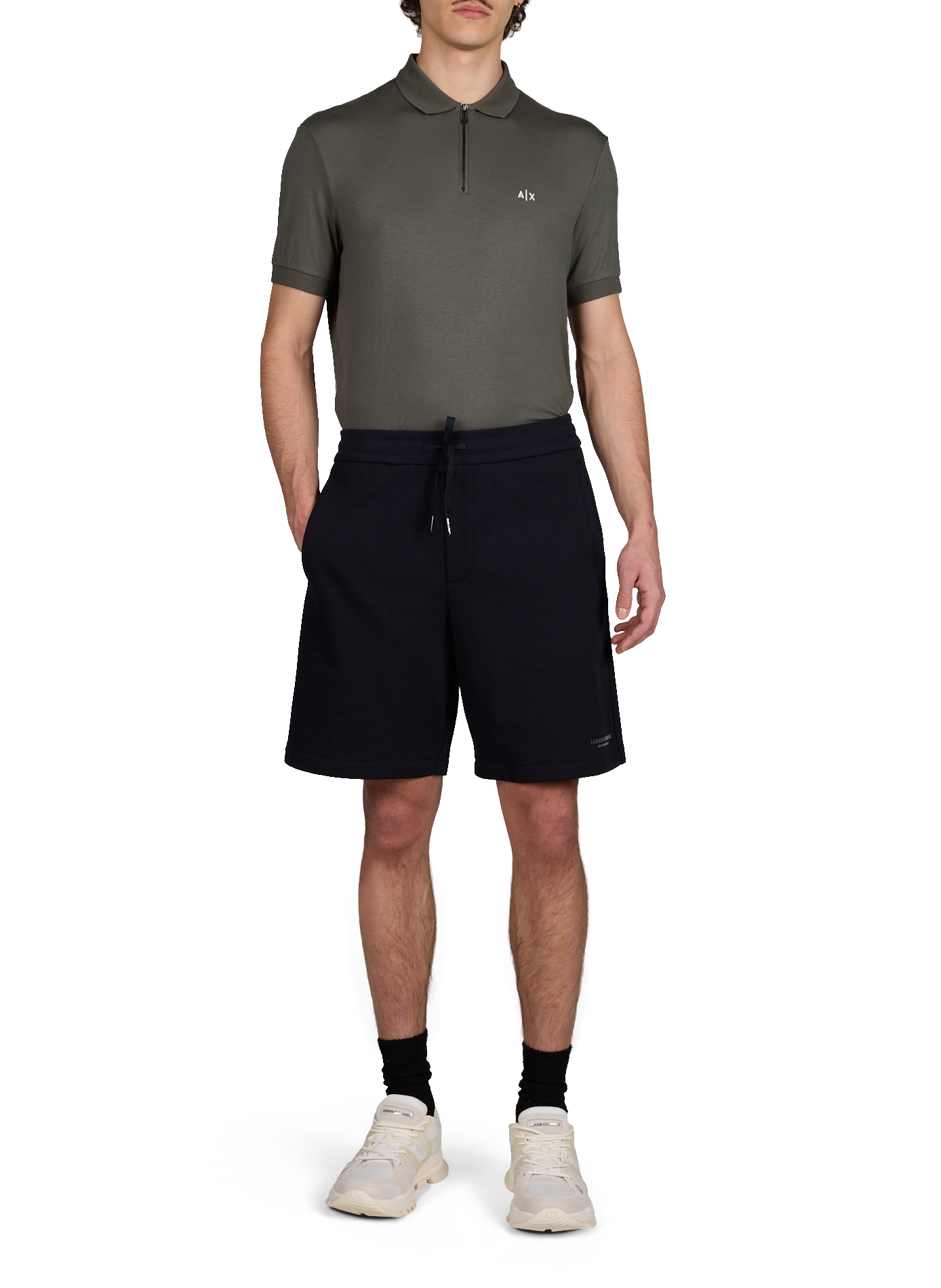 Half-zip polo shirt ARMANI EXCHANGE Khaki