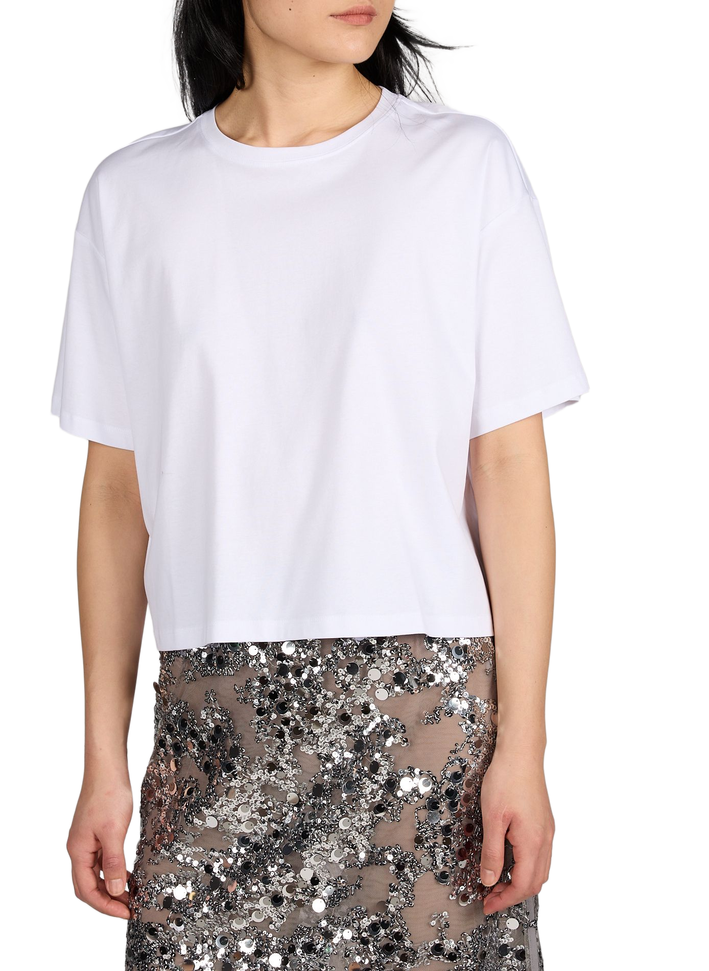 Loose-fitting plain cotton t-shirt MSCH White