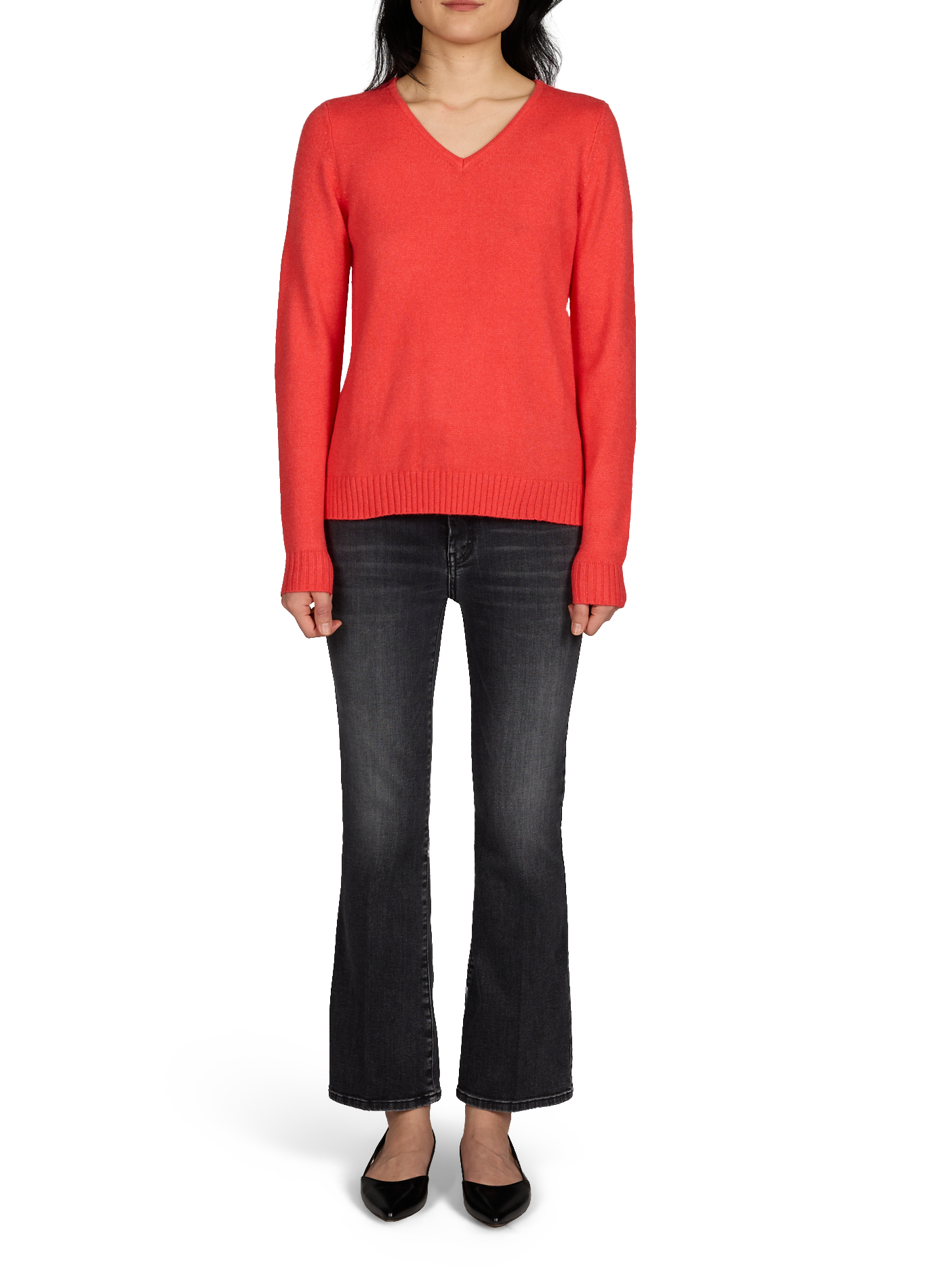 Pull à col V VILA Rouge
