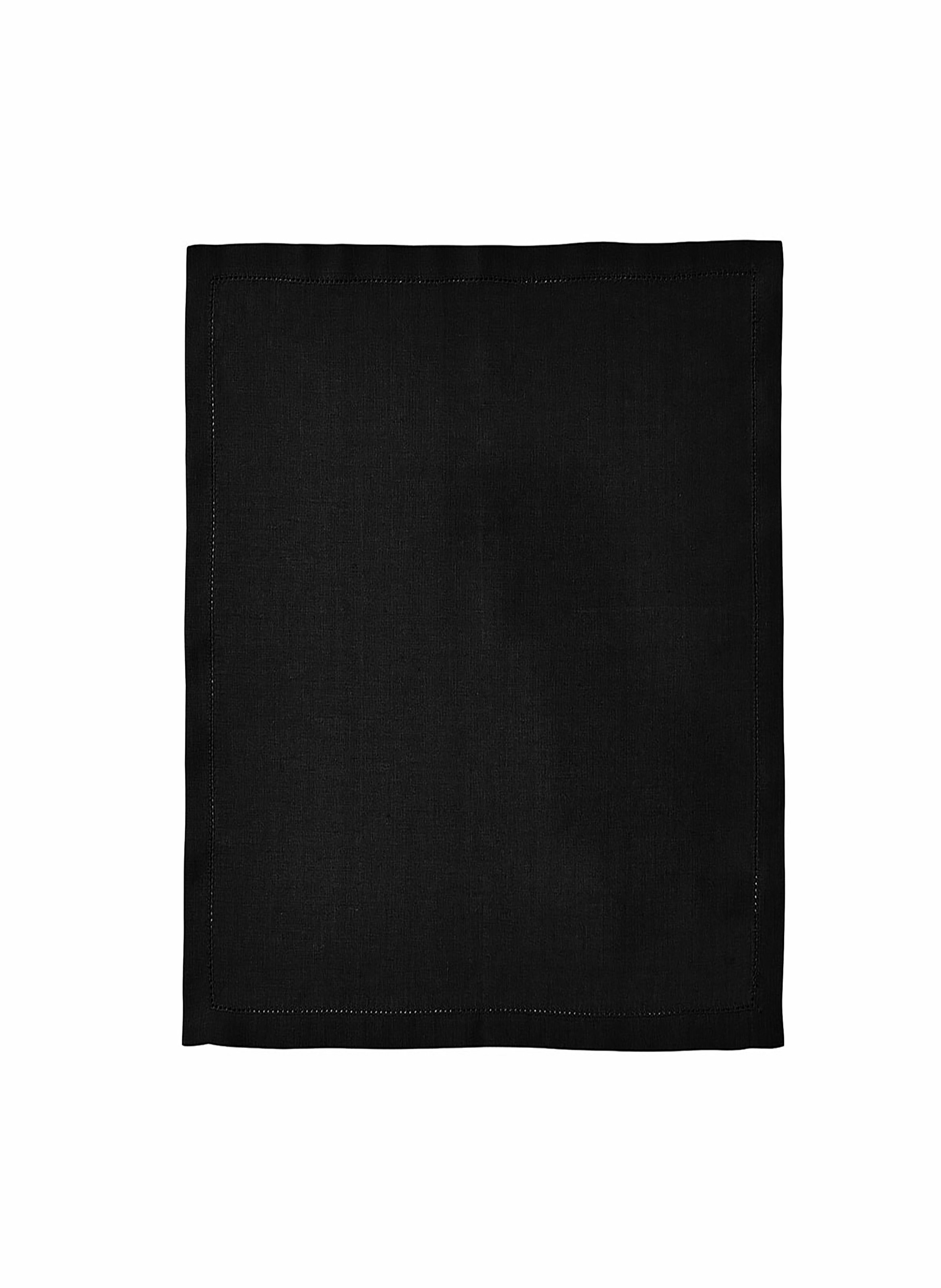 Serviette de table unie en lin, florence ALEXANDRE TURPAULT Noir