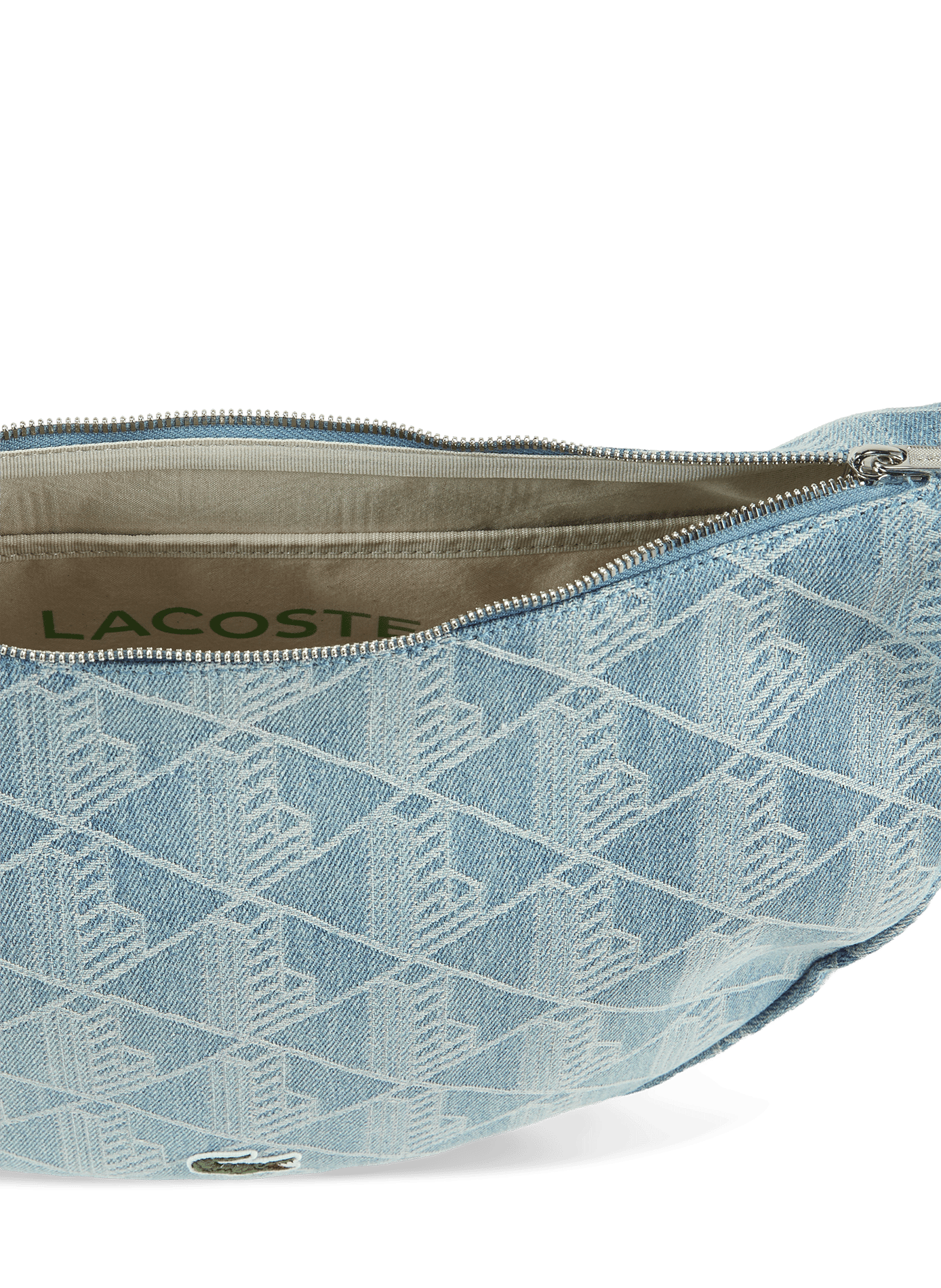 Cotton crescent shoulder bag LACOSTE Blue
