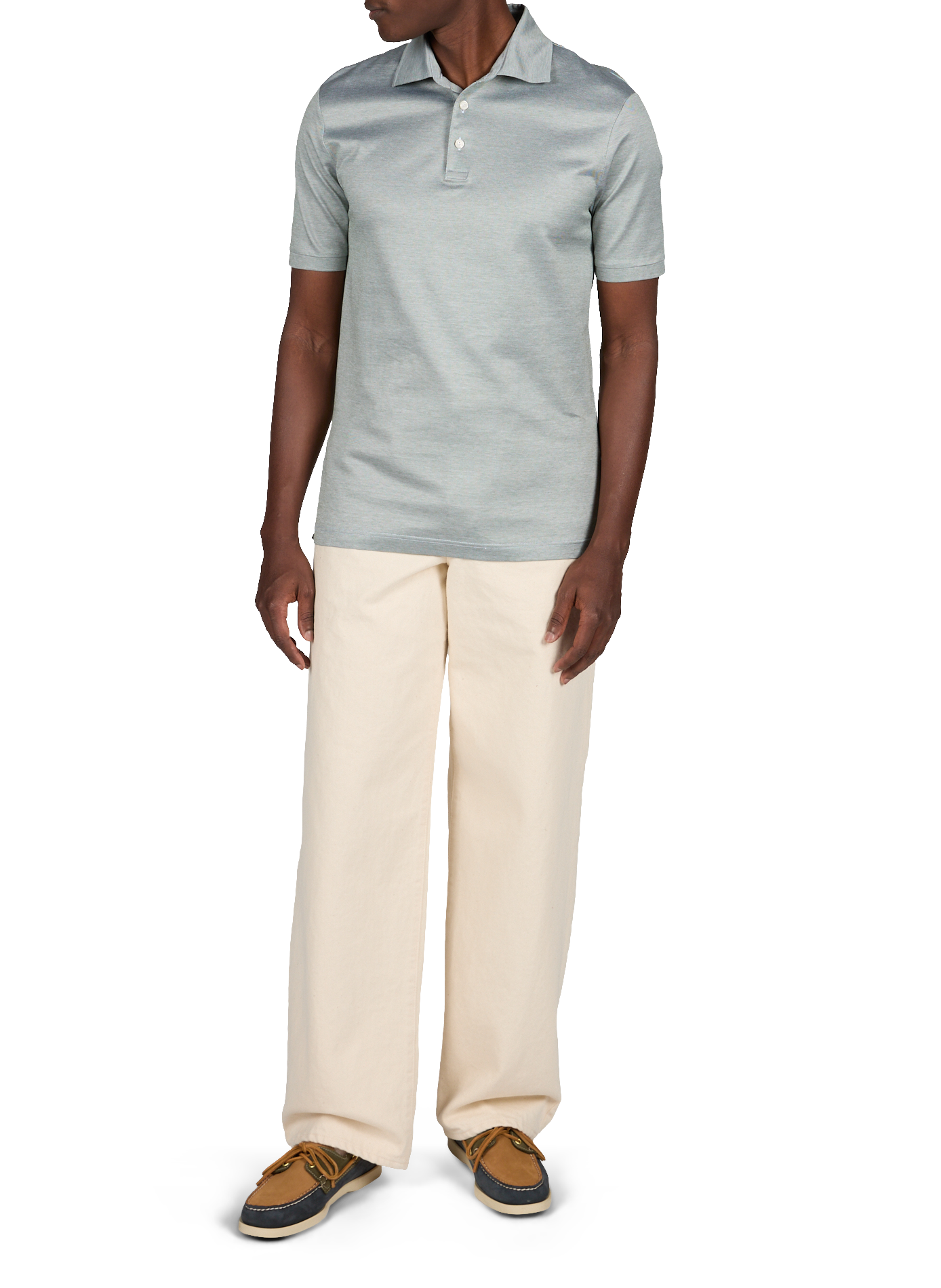 Short sleeve cotton polo shirt ETON Green