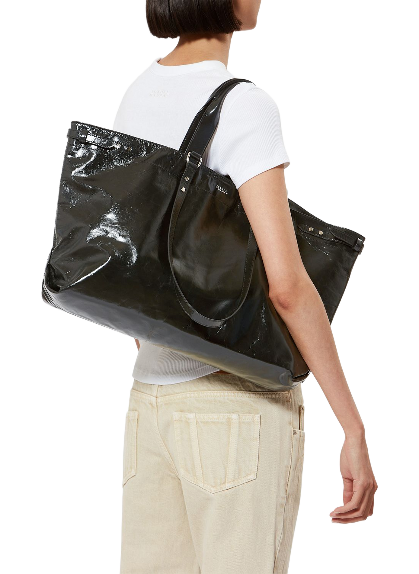 Bolso tote Winna de hombro de cuero ISABEL MARANT Negro