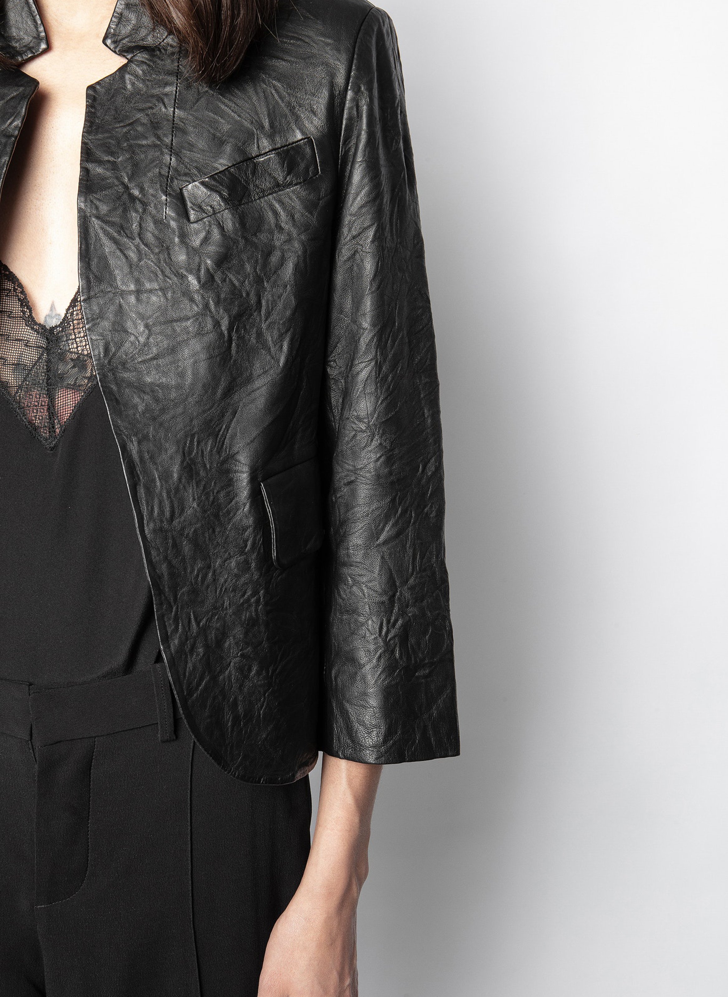 Verys crushed leather jacket with stand-up collar ZADIG&VOLTAIRE Black