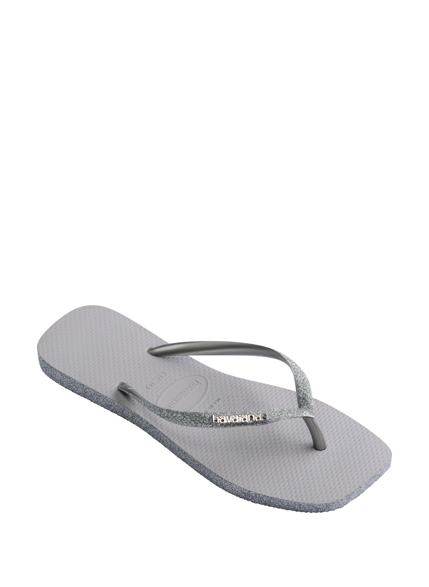 Slim Square Sparkle Toe-Post Sandals with Sparkling Straps HAVAIANAS Silver