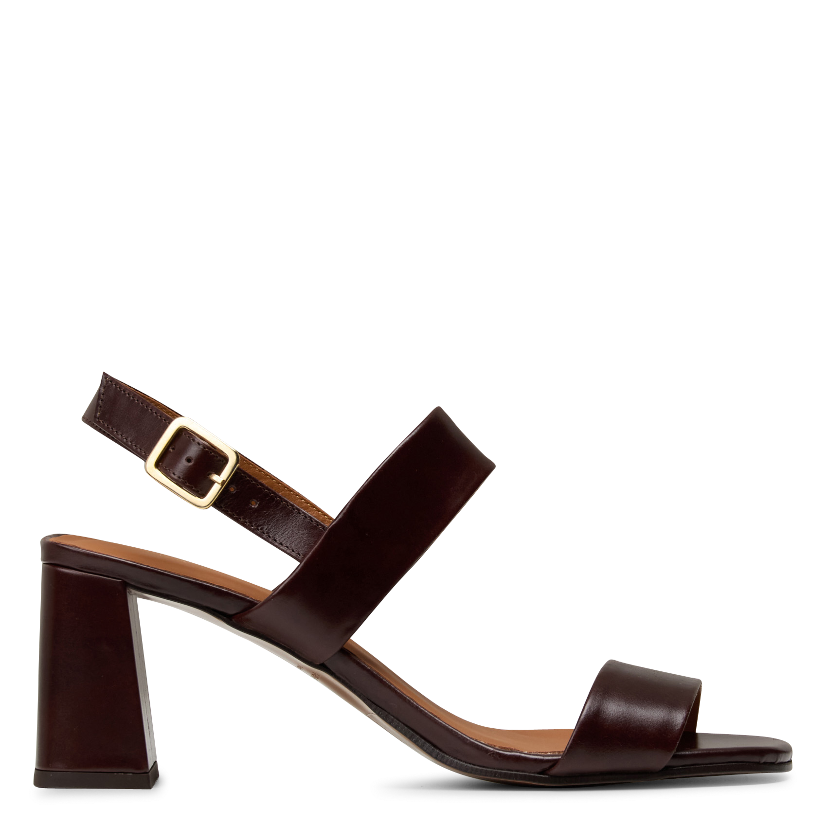 Sandales à talon en cuir n°624 RIVECOUR Marron