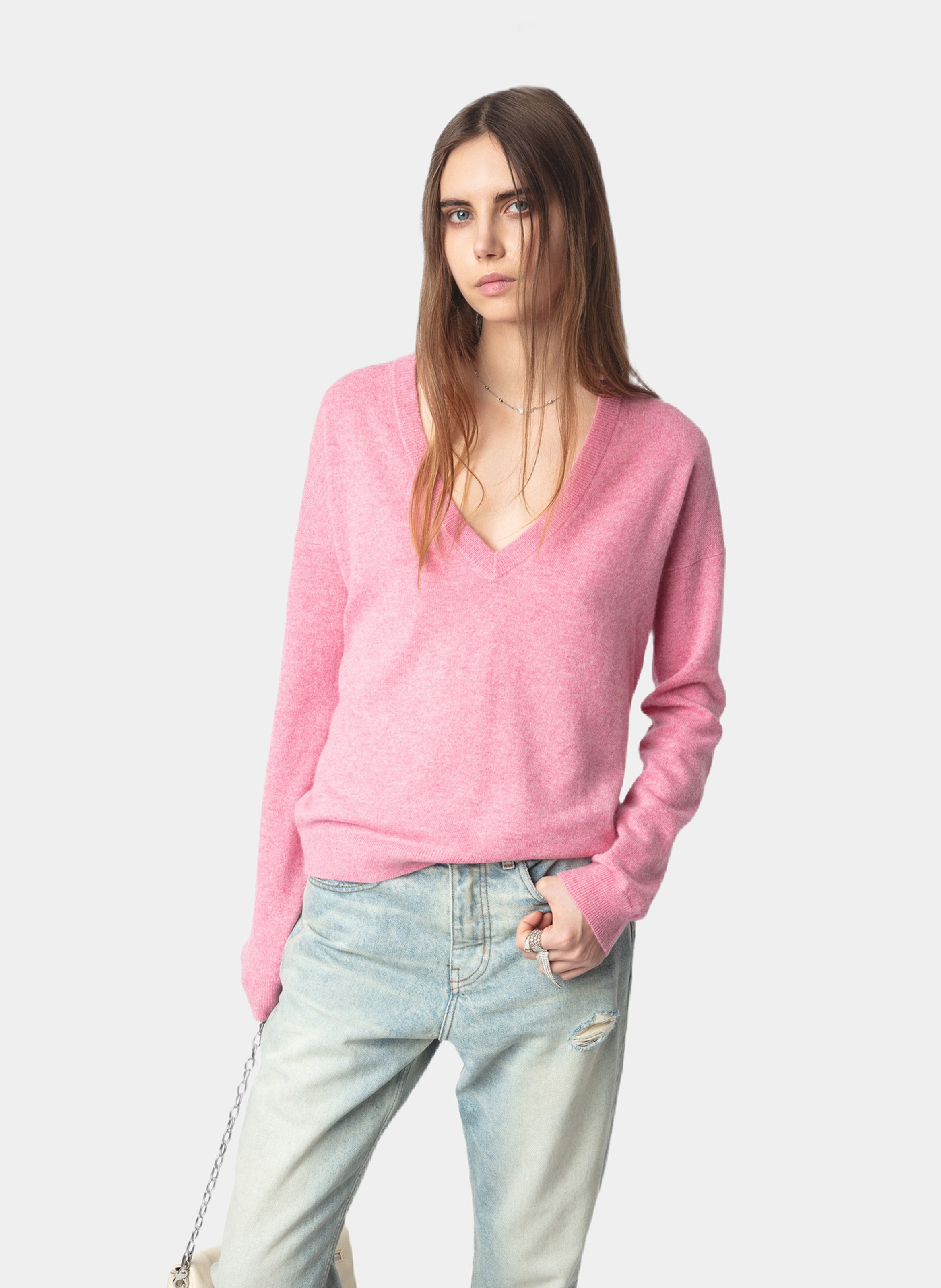 Pull col v en cachemire vivi ZADIG&VOLTAIRE Rose