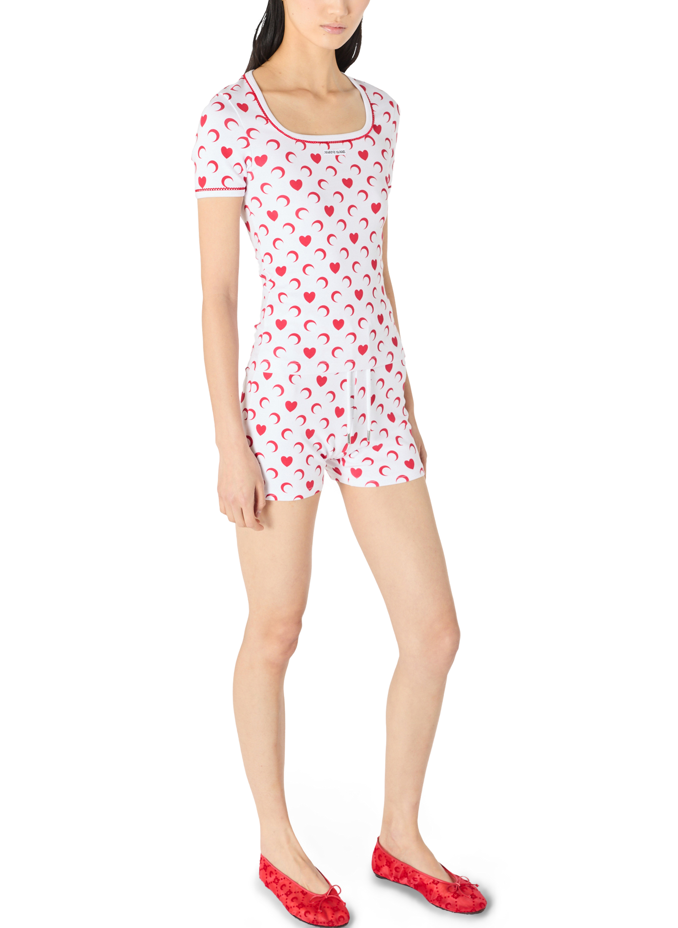 Mini-shorts imprimé moon heart MARINE SERRE Wit