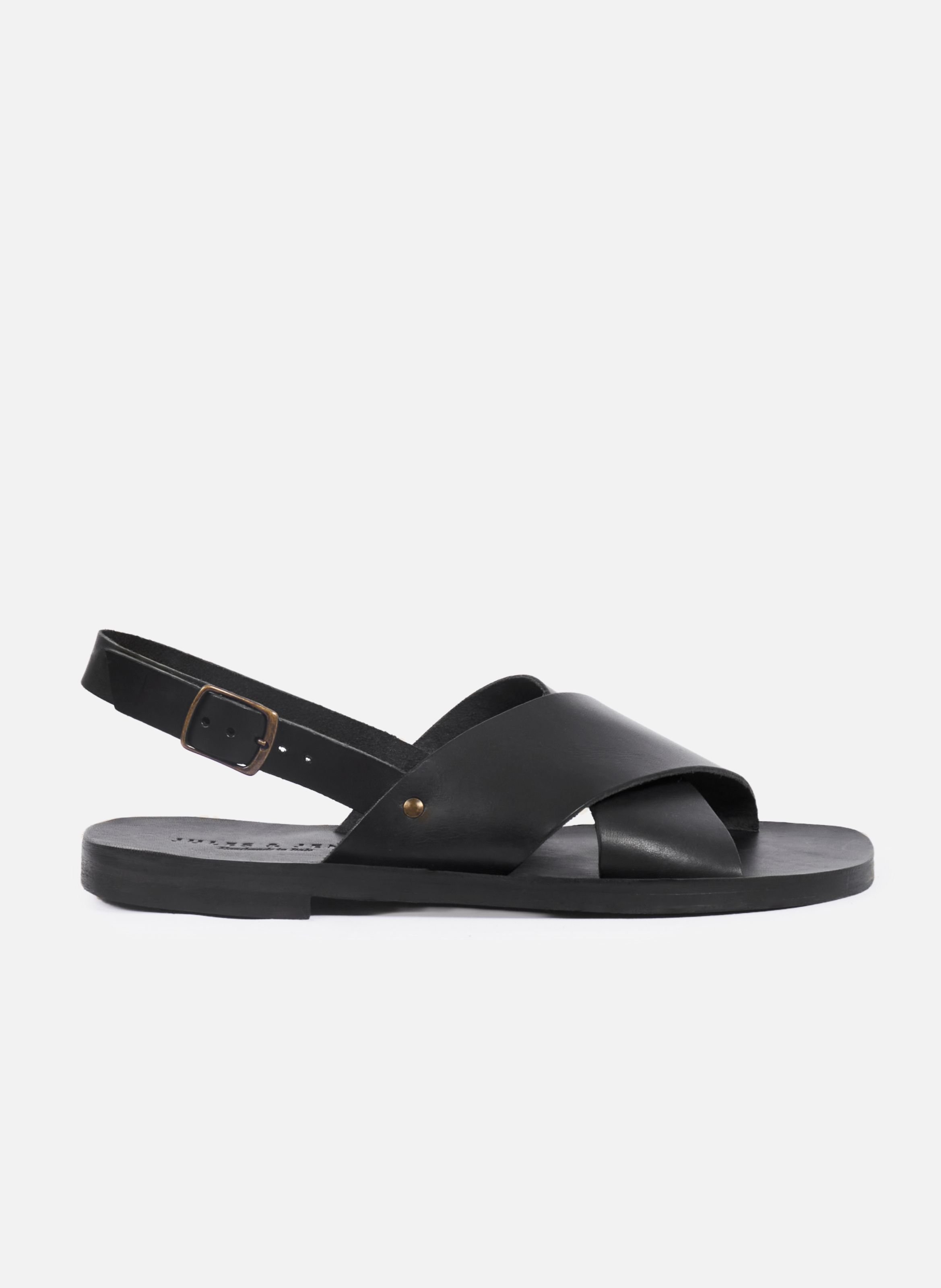 Sandales enzo cuir lisse JULES & JENN Noir