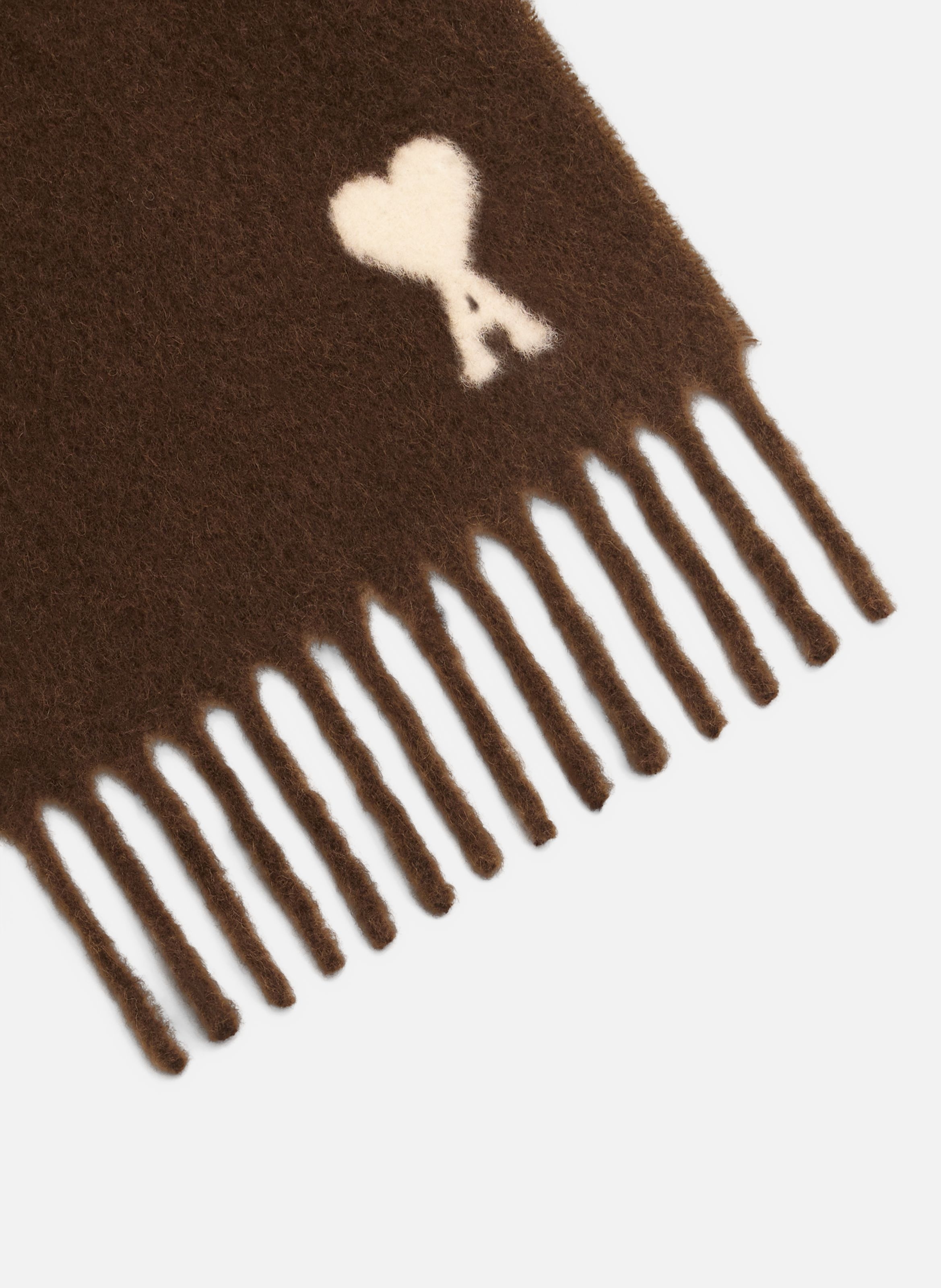 Echarpe unisexe en alpaga ami de coeur AMI PARIS Marron