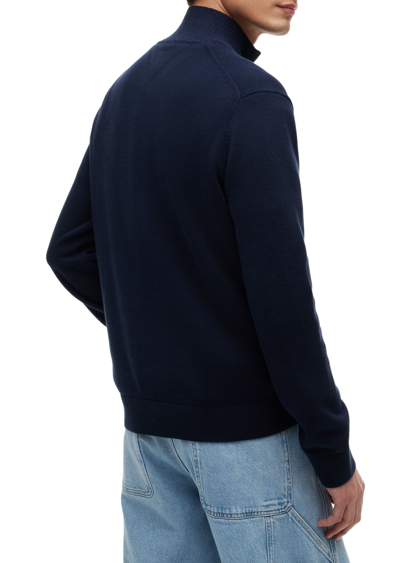 Lightweight slim fit cotton zip-up sweater TOMMY HILFIGER Blue