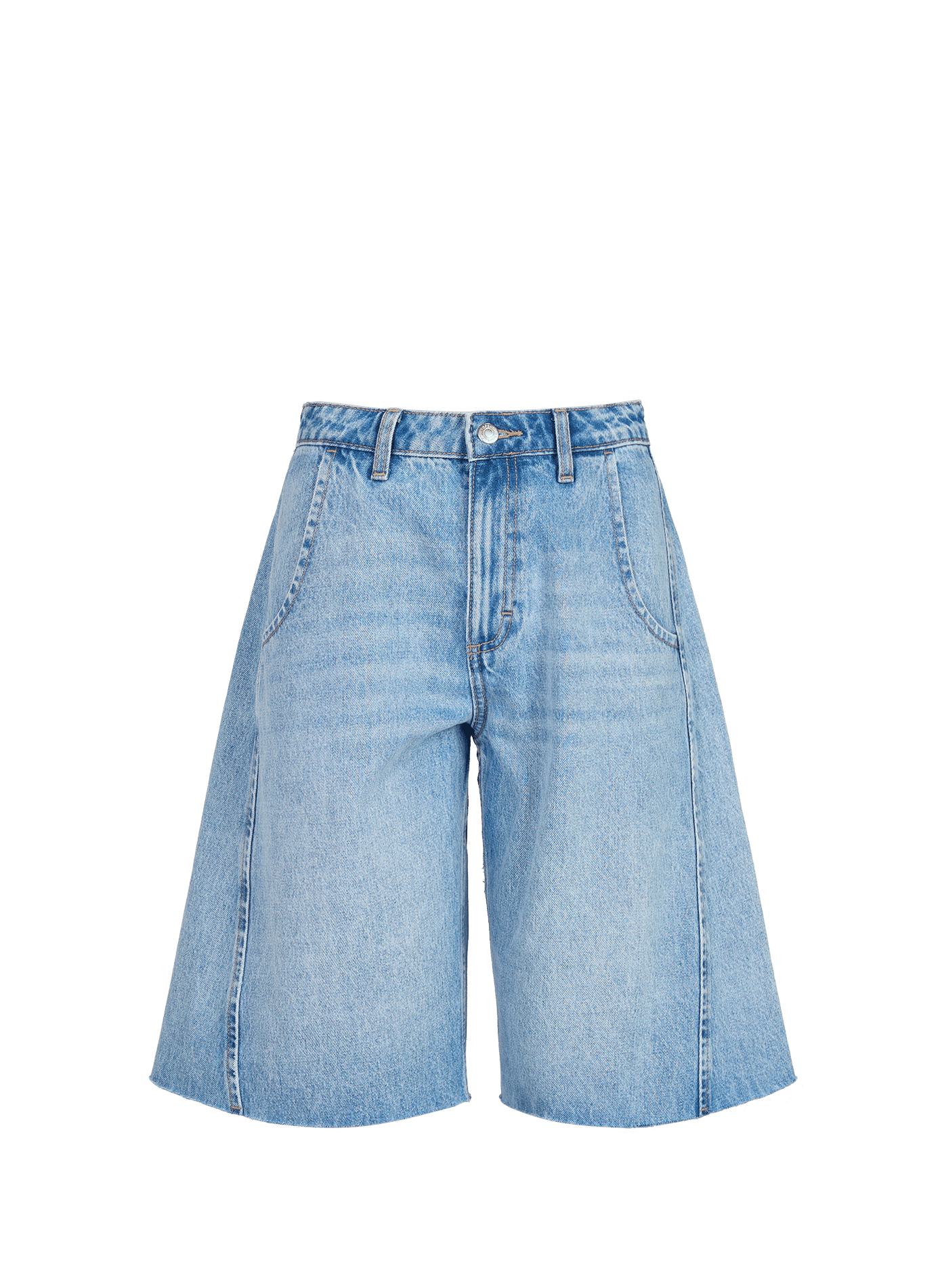 Bermuda Tsjoa in denim di cotone TOPSHOP Blu