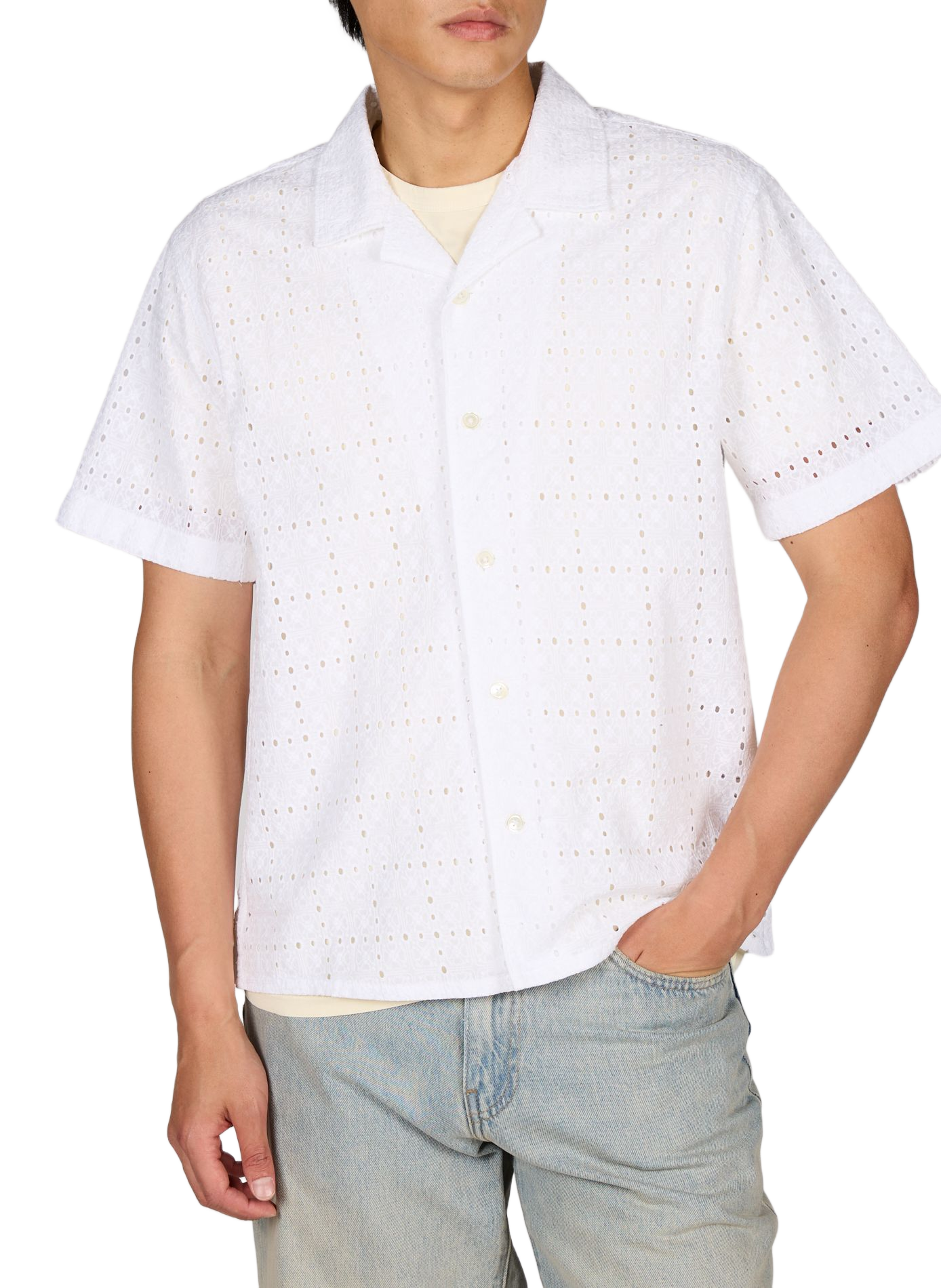 Camisa recta de encaje inglés LEVI'S Blanco