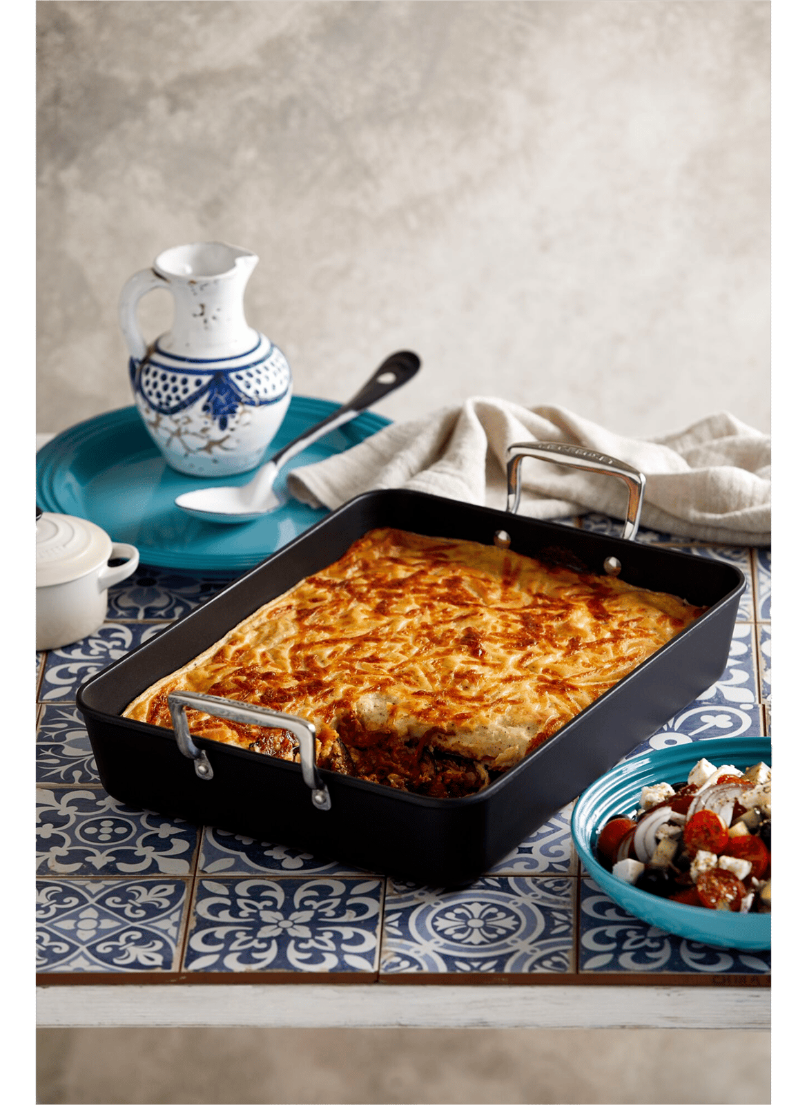 Rechteckige Antihaft-Bratpfanne "Les Forgées" aus Gusseisen LE CREUSET Schwarz