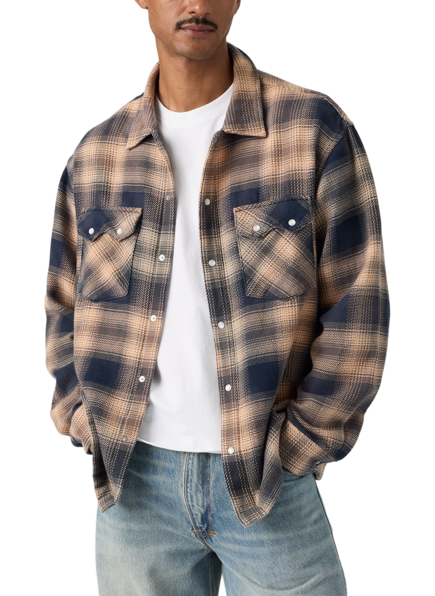 Straight classic collar checked cotton shirt LEVI'S Orange
