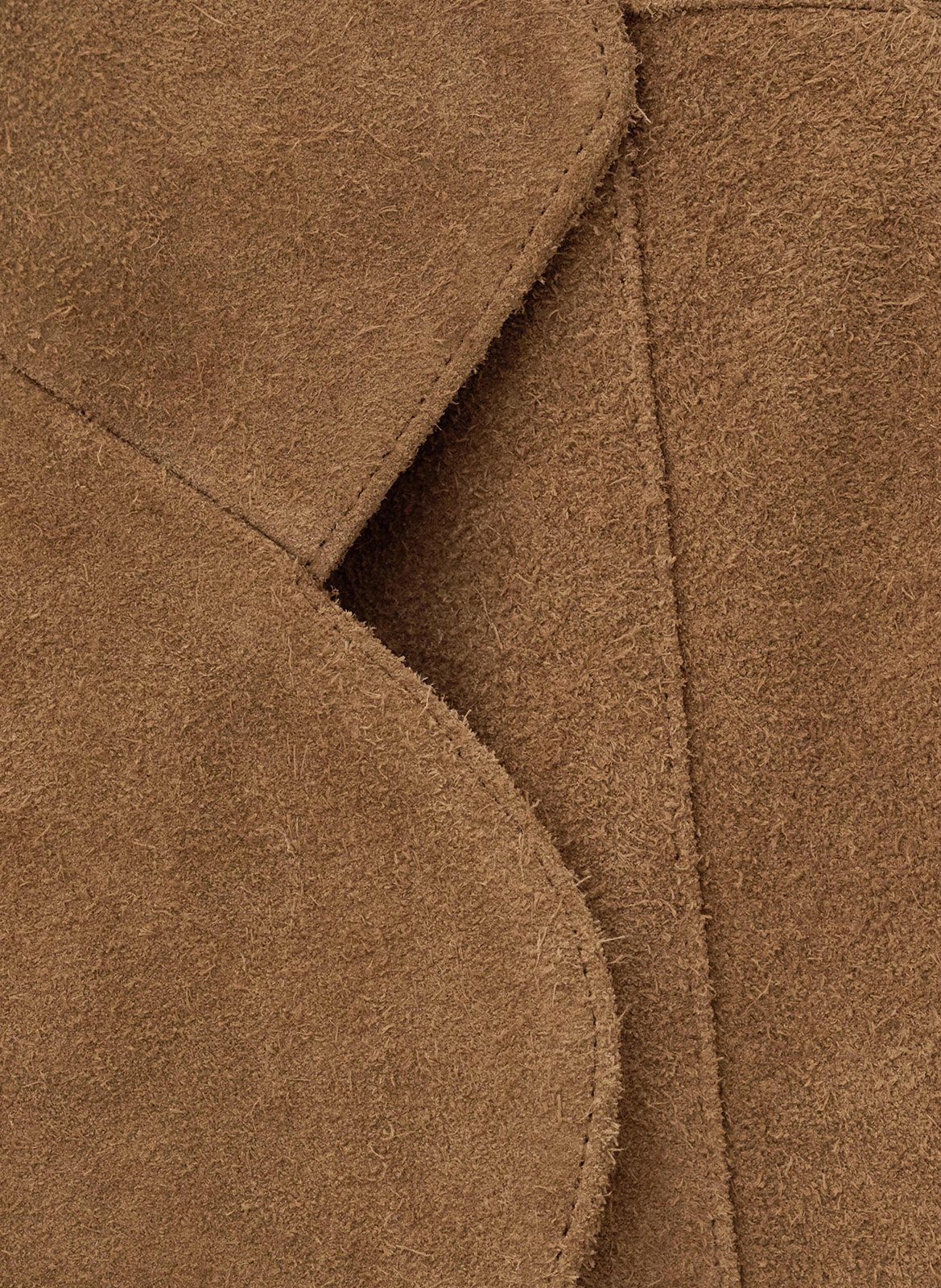 Veste droite col tailleur uni en cuir cowy BA&SH Beige