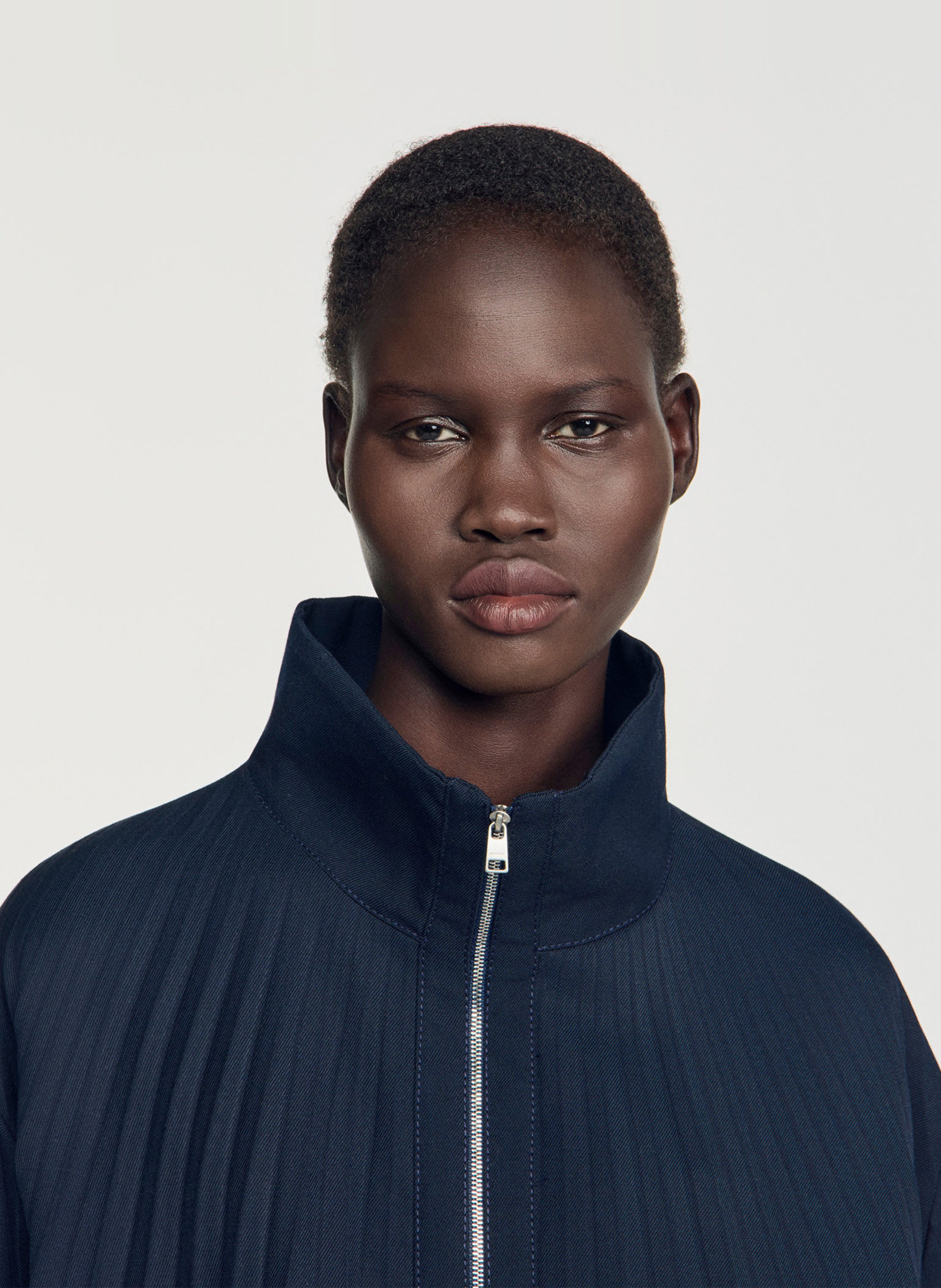 Veste oversize plissée SANDRO Bleu