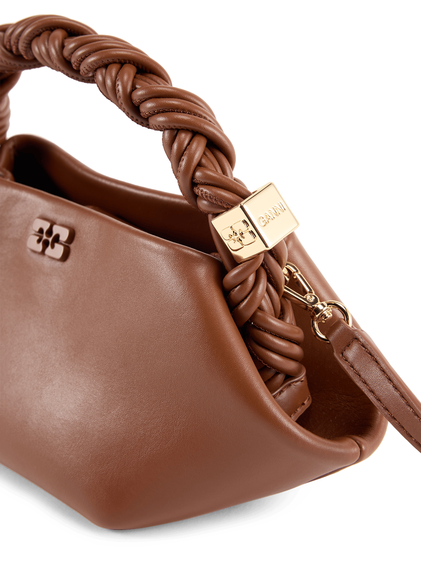 Mini Bou leather blend bag GANNI Red