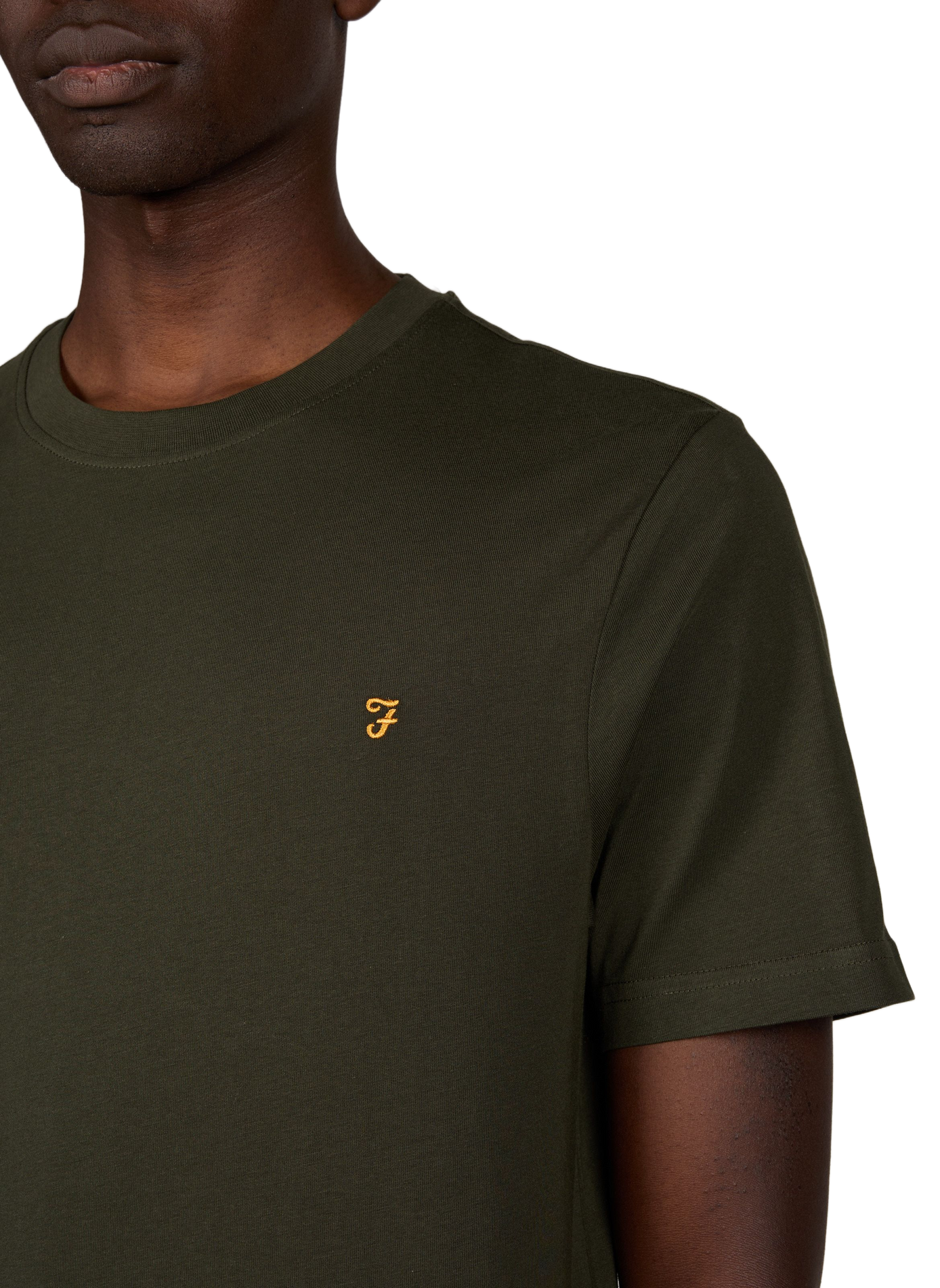 Straight-fit cotton logo T-shirt FARAH Green