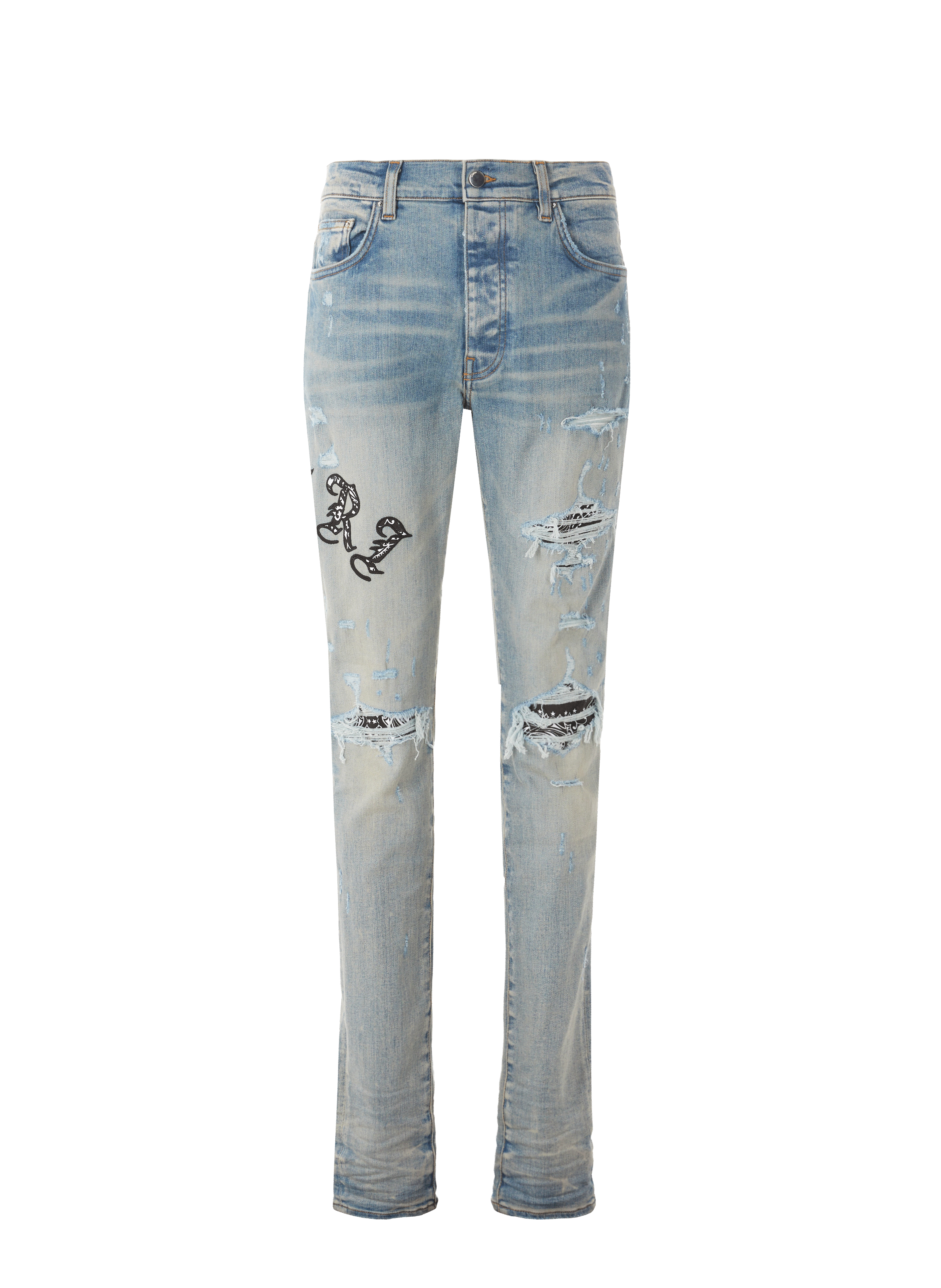 Jean effet usé en denim