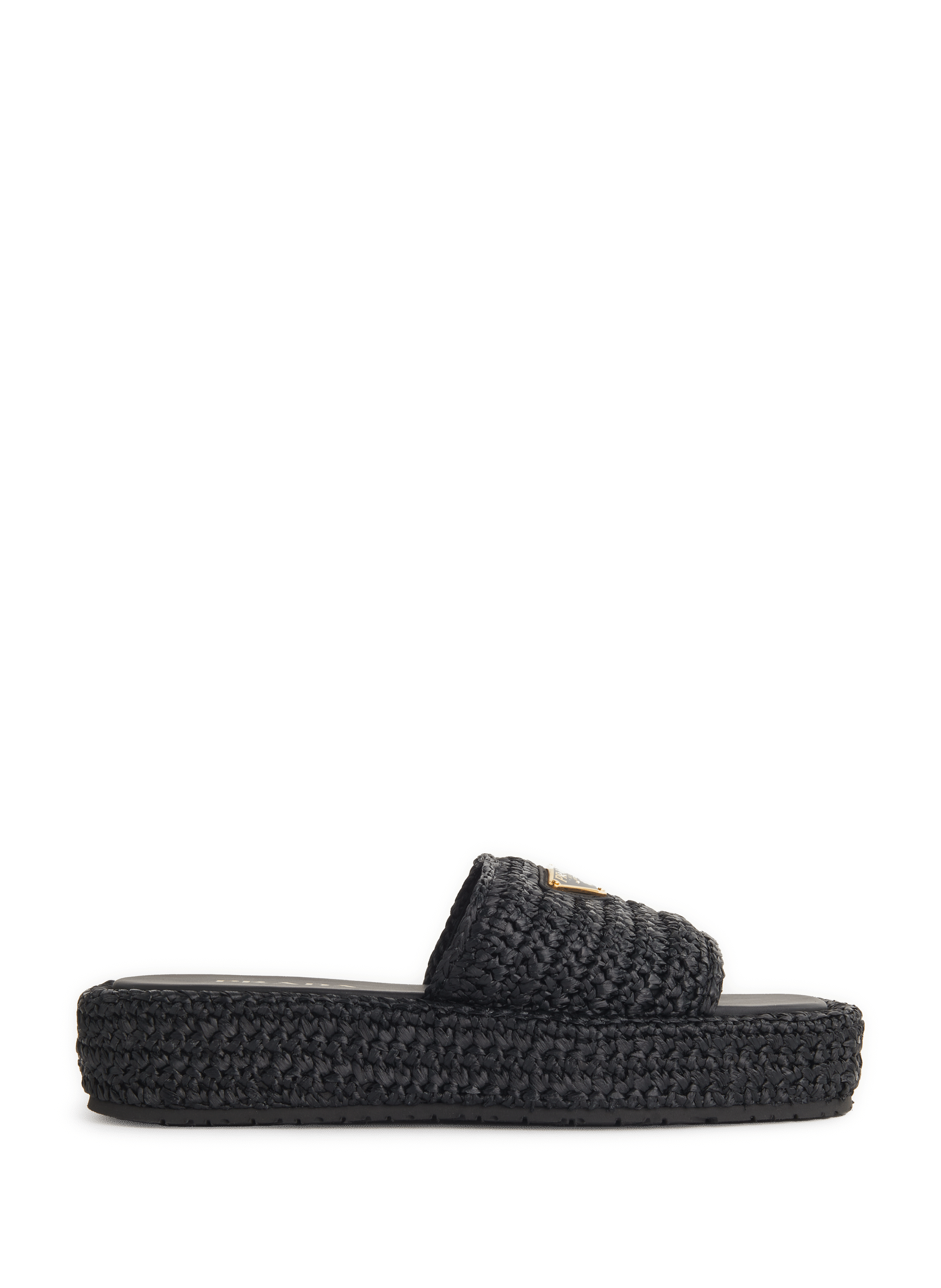 Crochet platform mules PRADA Black