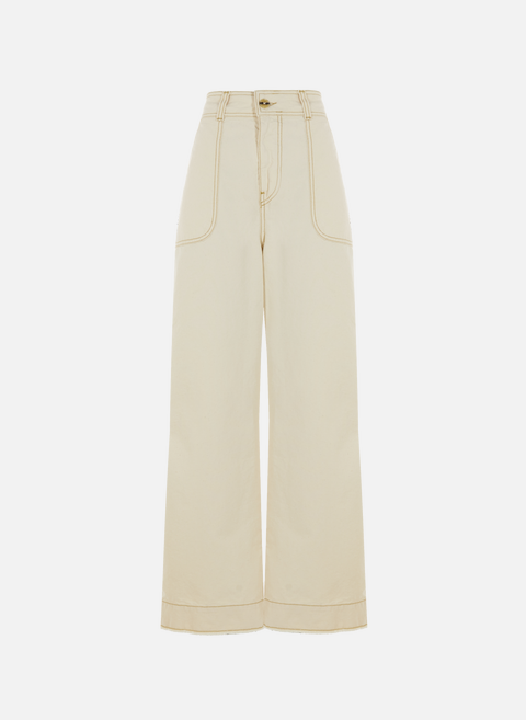 Pantalon large en coton BlancLEON & HARPER 