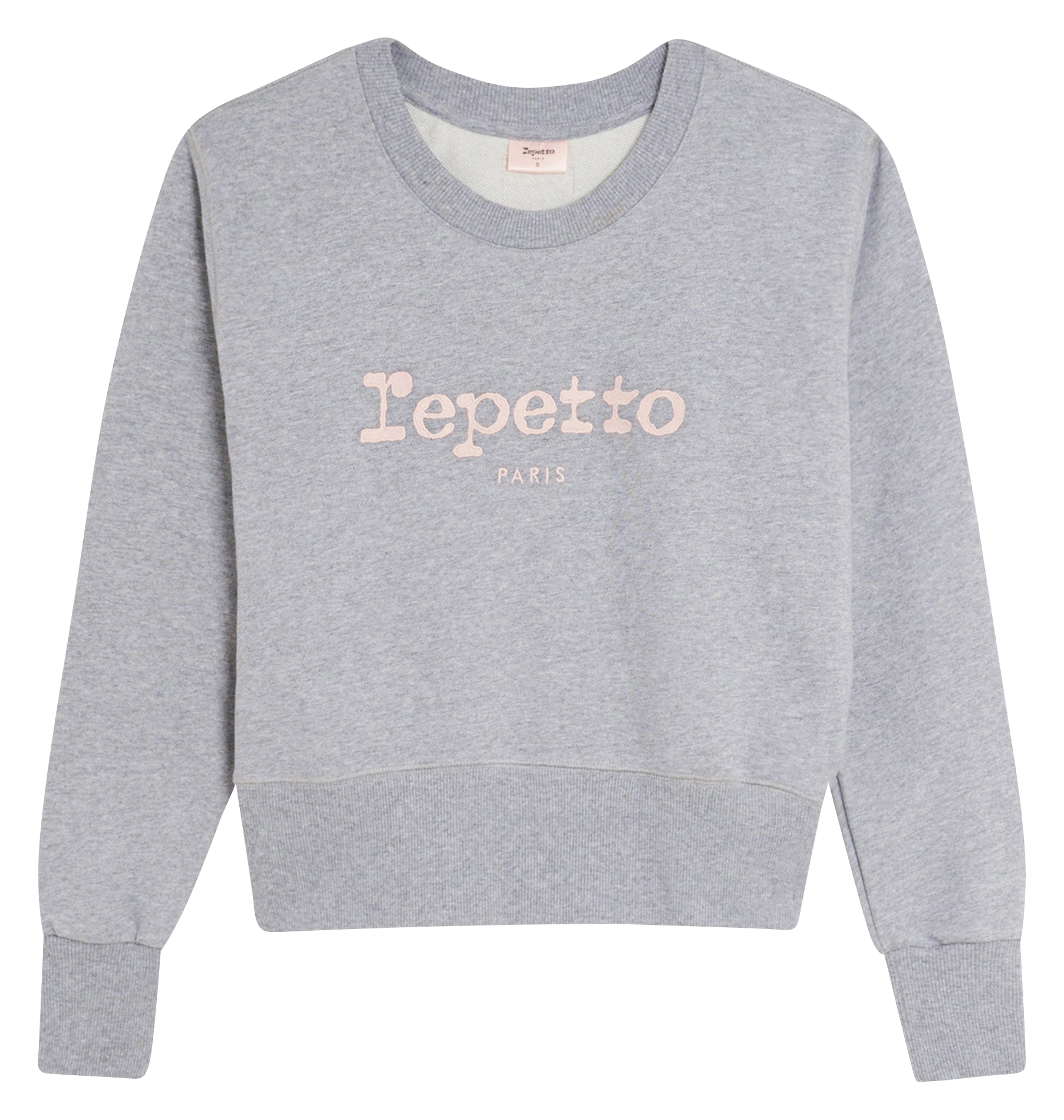 Sweatshirt col rond en coton brodé REPETTO Gris