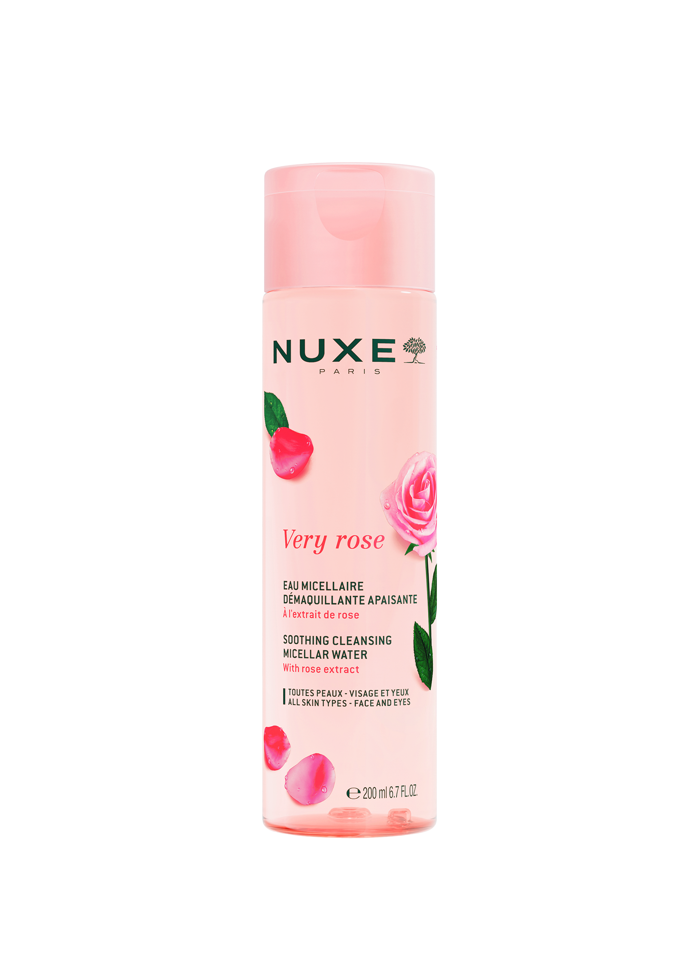 Eau micellaire apaisante 3-en-1 visage et yeux, Very Rose NUXE No color