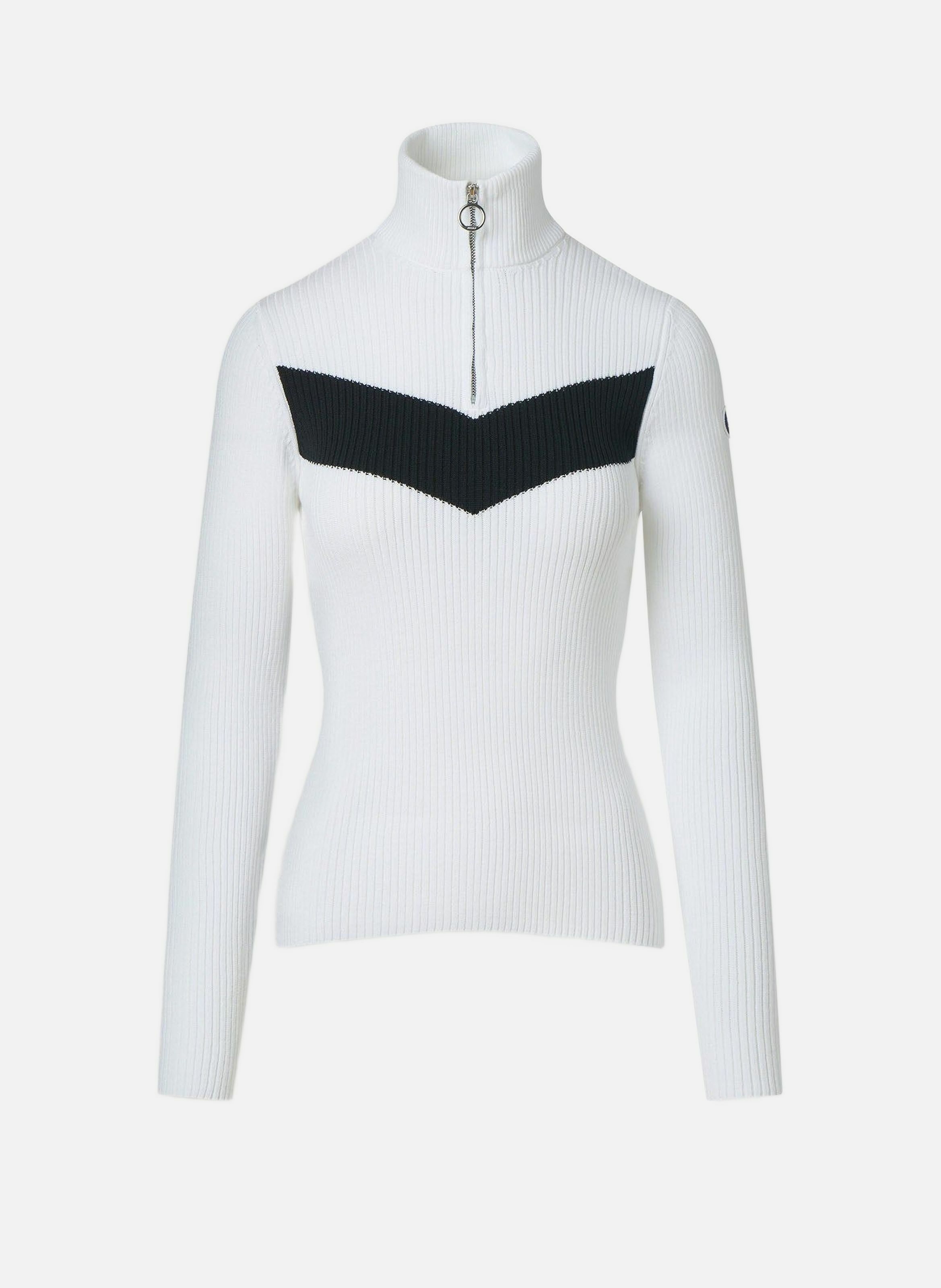 Pull andromede col montant coupe ajustée FUSALP Blanc