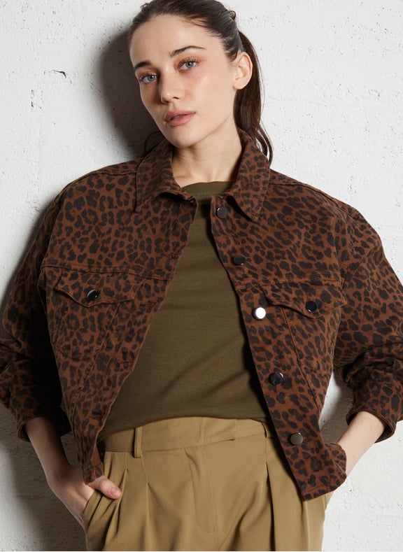 Veste en jean droite en coton clem Marron by MAISON 123 MAISON 123 Veste en jean droite en coton clem Marron