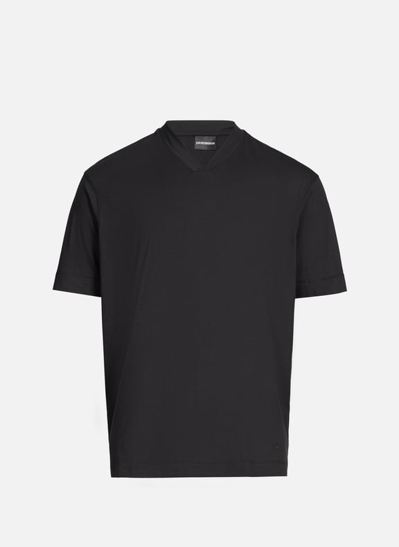 Classic Cotton T-Shirt Black by EMPORIO ARMANI EMPORIO ARMANI Classic Cotton T-Shirt Black