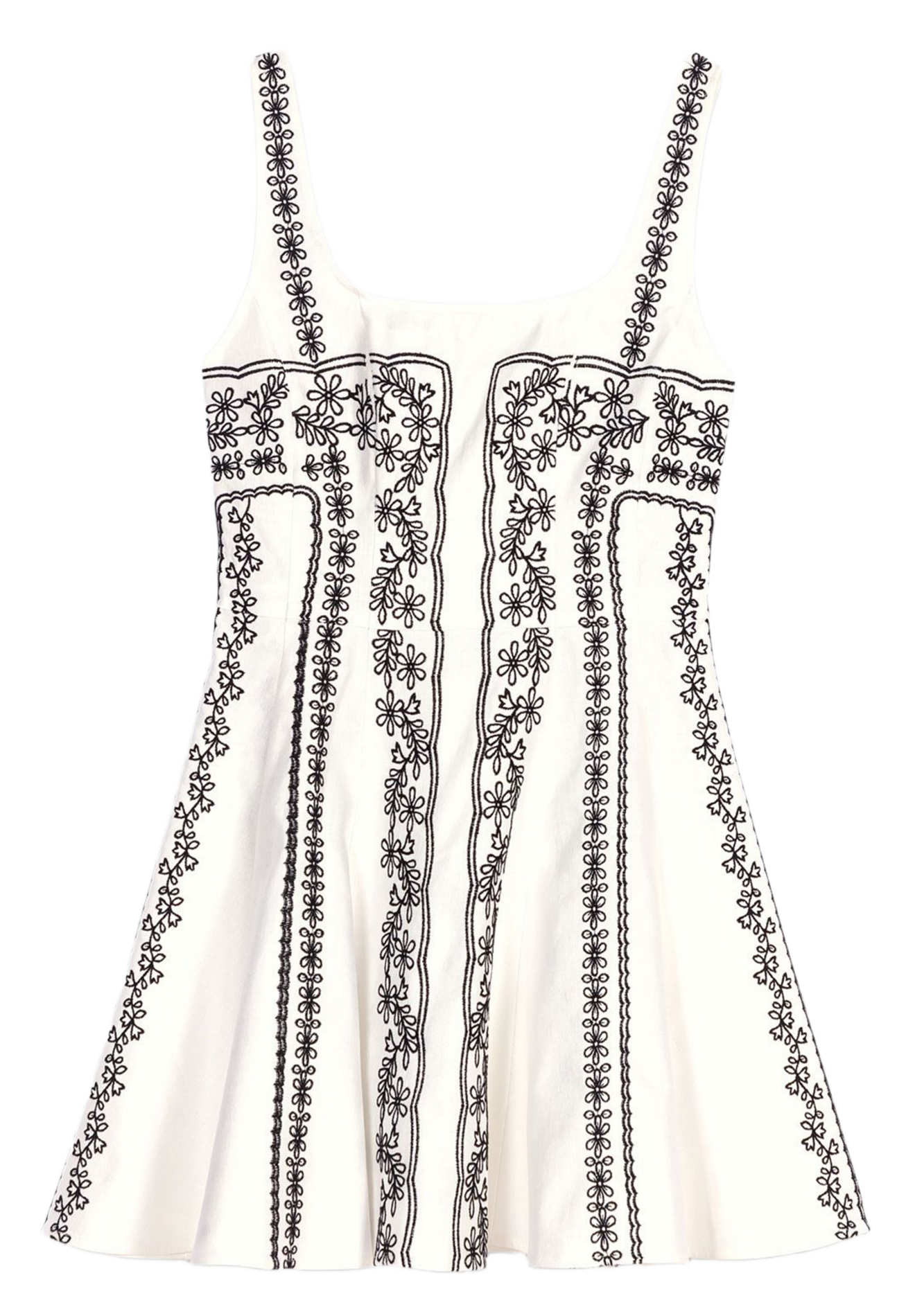 Robe courte en lin mélangé brodé MAJE Beige