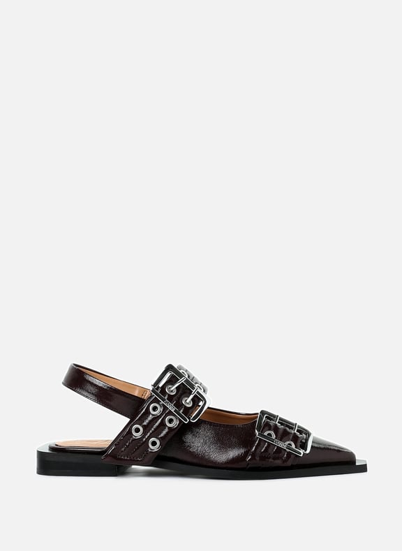 Feminine Buckle ballet flats Red by GANNI GANNI Feminine Buckle ballet flats Red