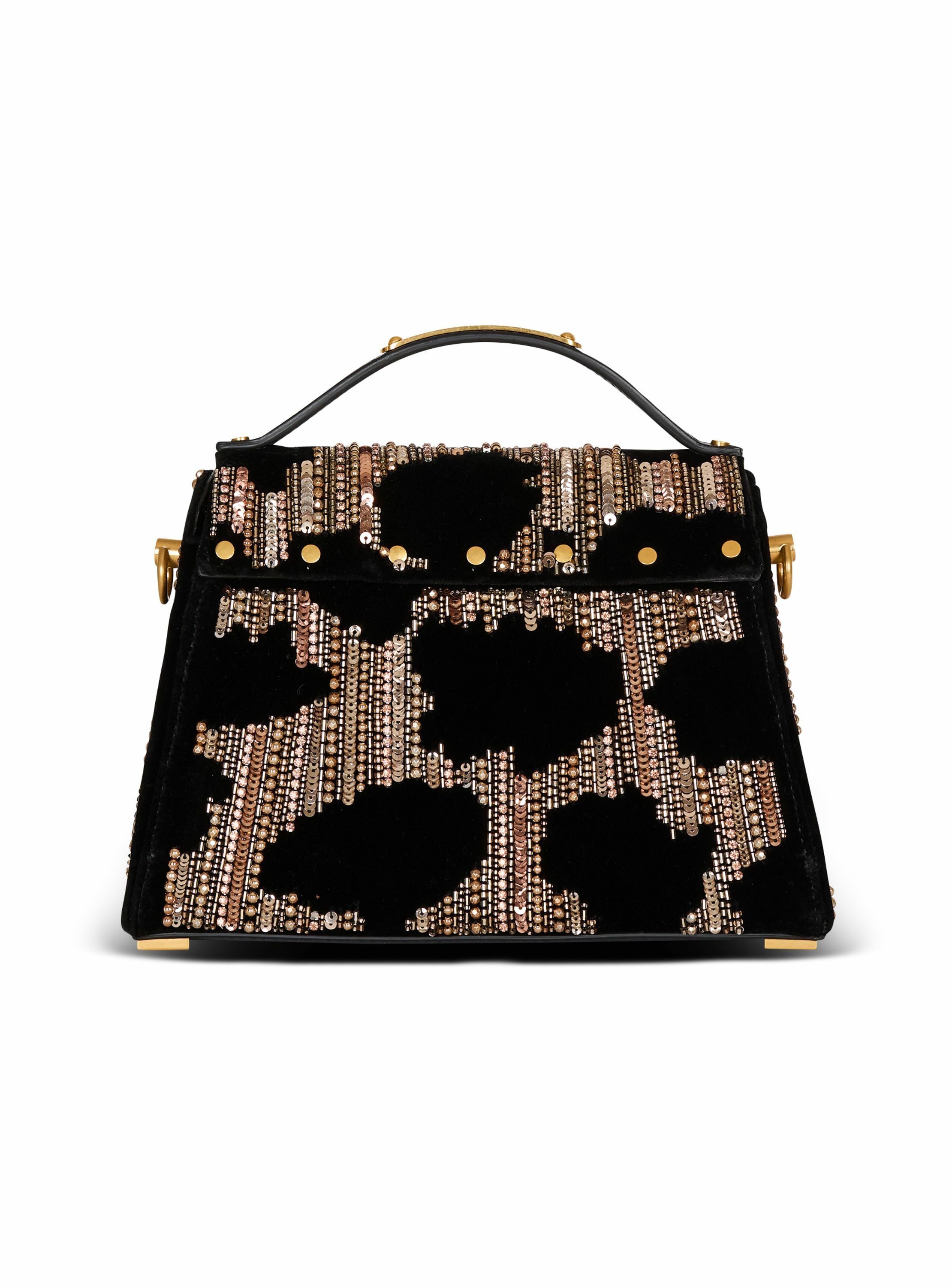 Sac b-buzz dynasty en velours brodé BALMAIN Noir