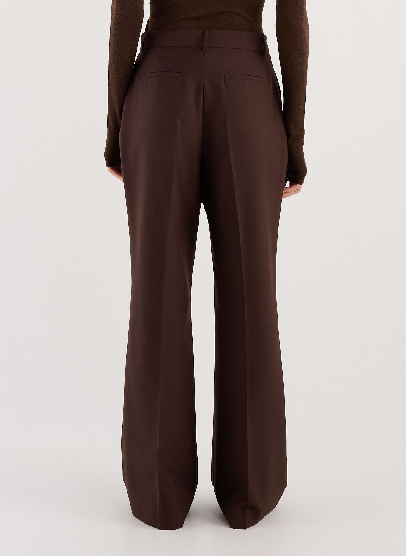 Flare tailored trousers in blended wool SAISON 1865 Brown