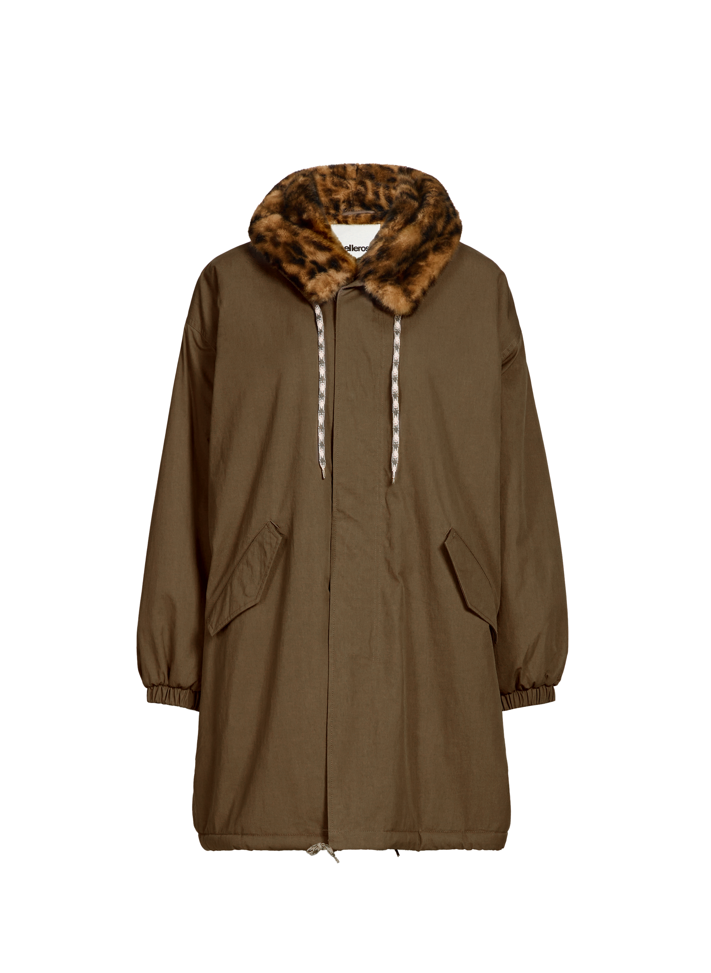 Manteau droit en coton mélangé BELLEROSE Marron