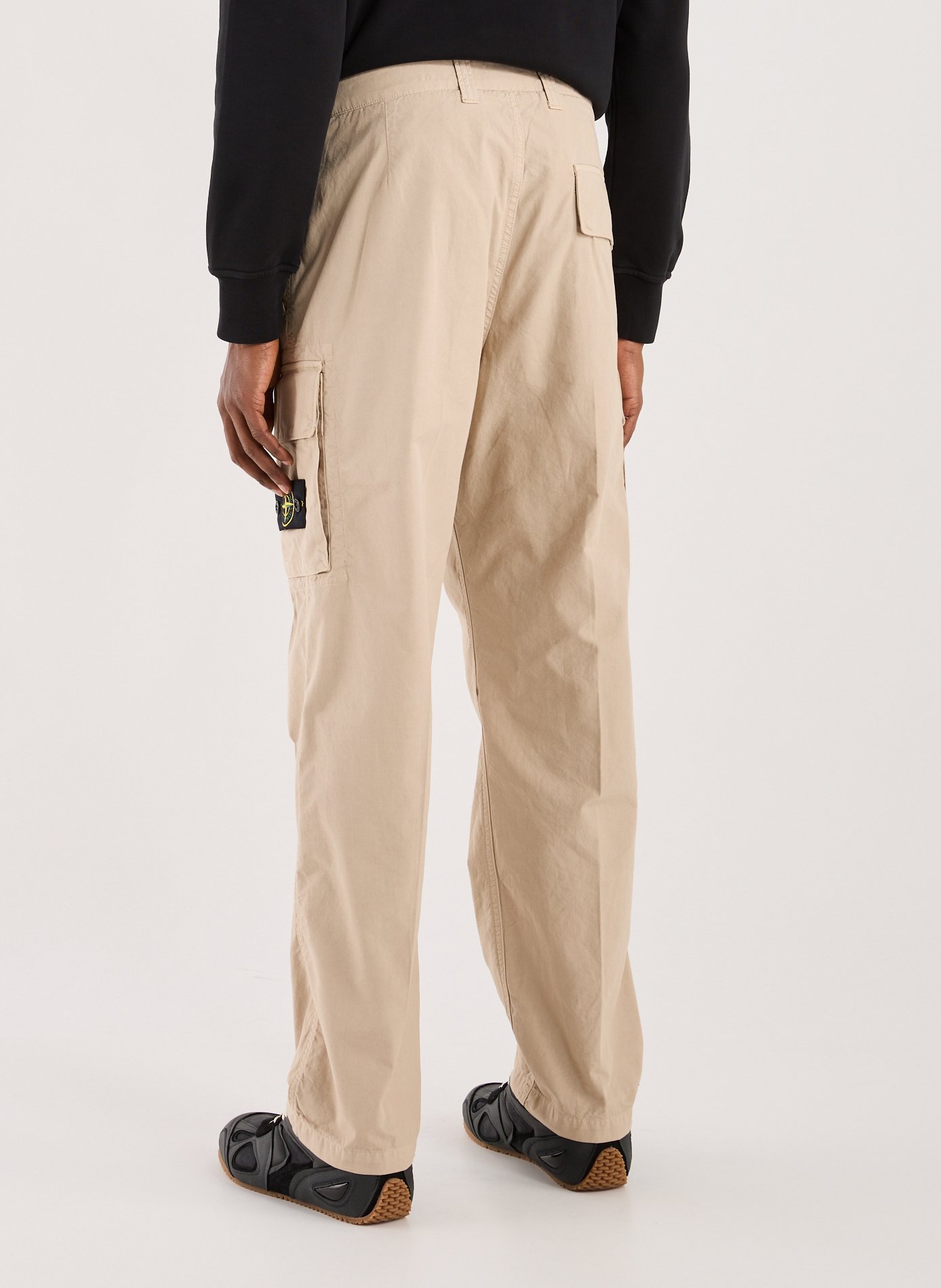 Solid cotton cargo pants STONE ISLAND Beige