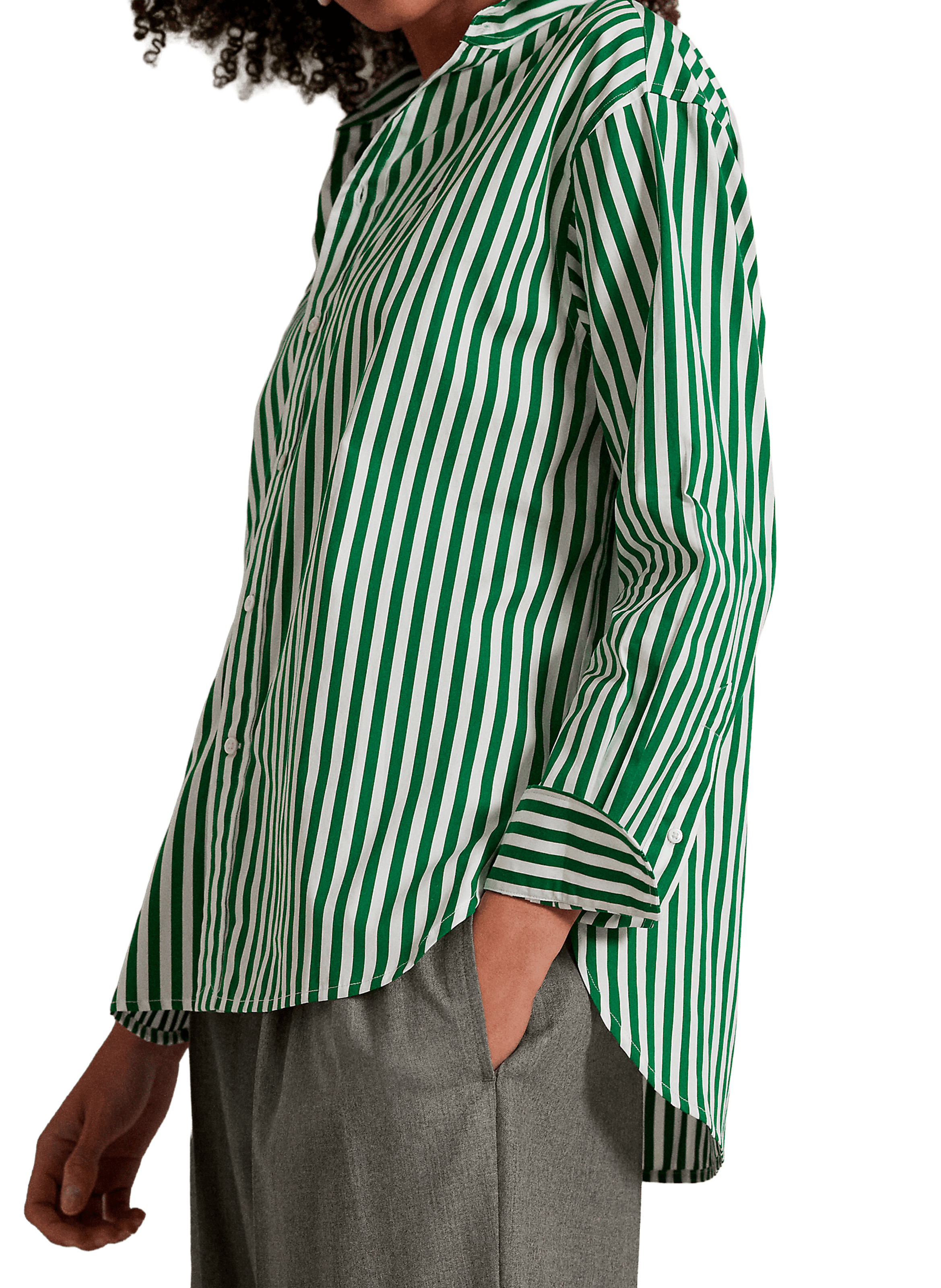 Chemise rayée en coton POLO RALPH LAUREN Vert