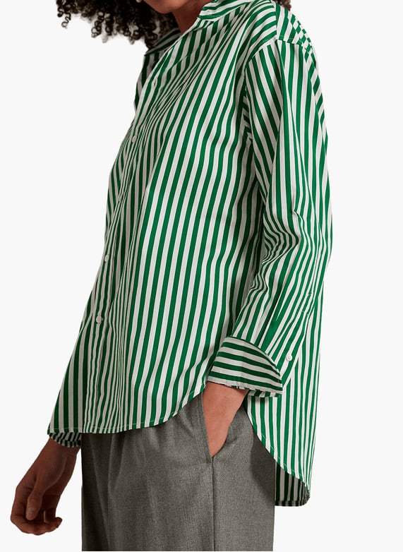 Chemise Karl en lin à rayures vertes | Café Coton Chemise Karl en lin à rayures vertes | Café Coton
