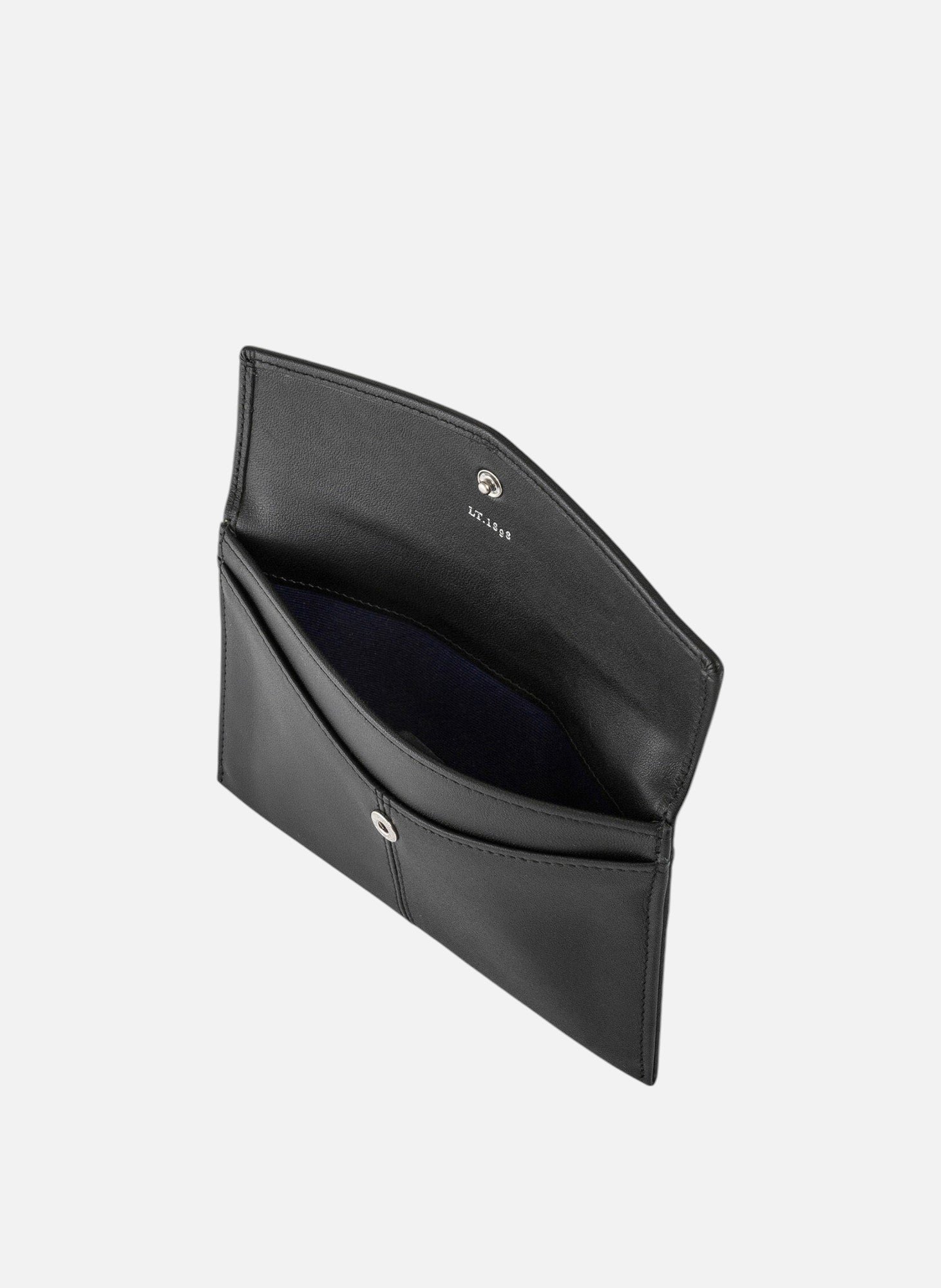 Pochette enveloppe moyen modèle charlotte en cuir lisse LE TANNEUR Noir