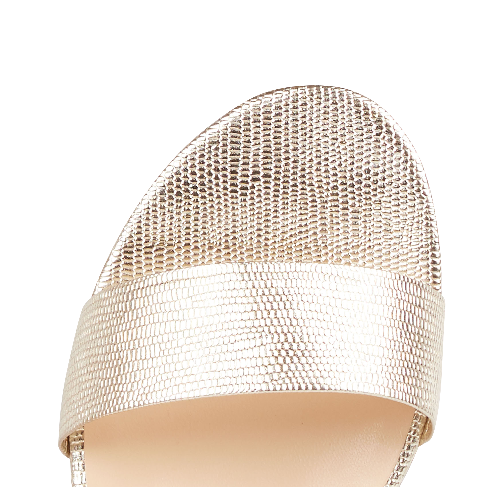 Sandales à petits talons effet reptile via JONAK Doré