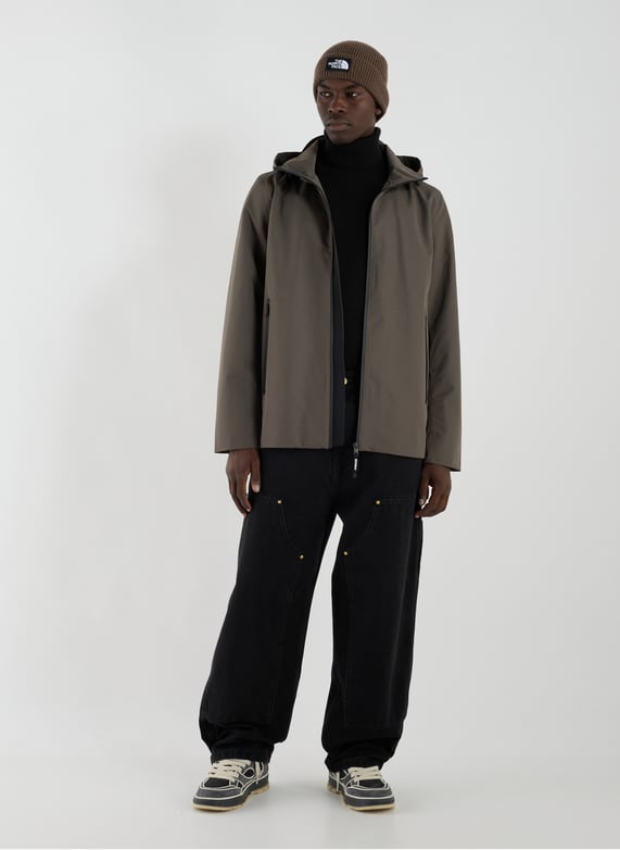 Parka unie à capuche amovible | Kaki by ECOALF Parka unie à capuche amovible Kaki