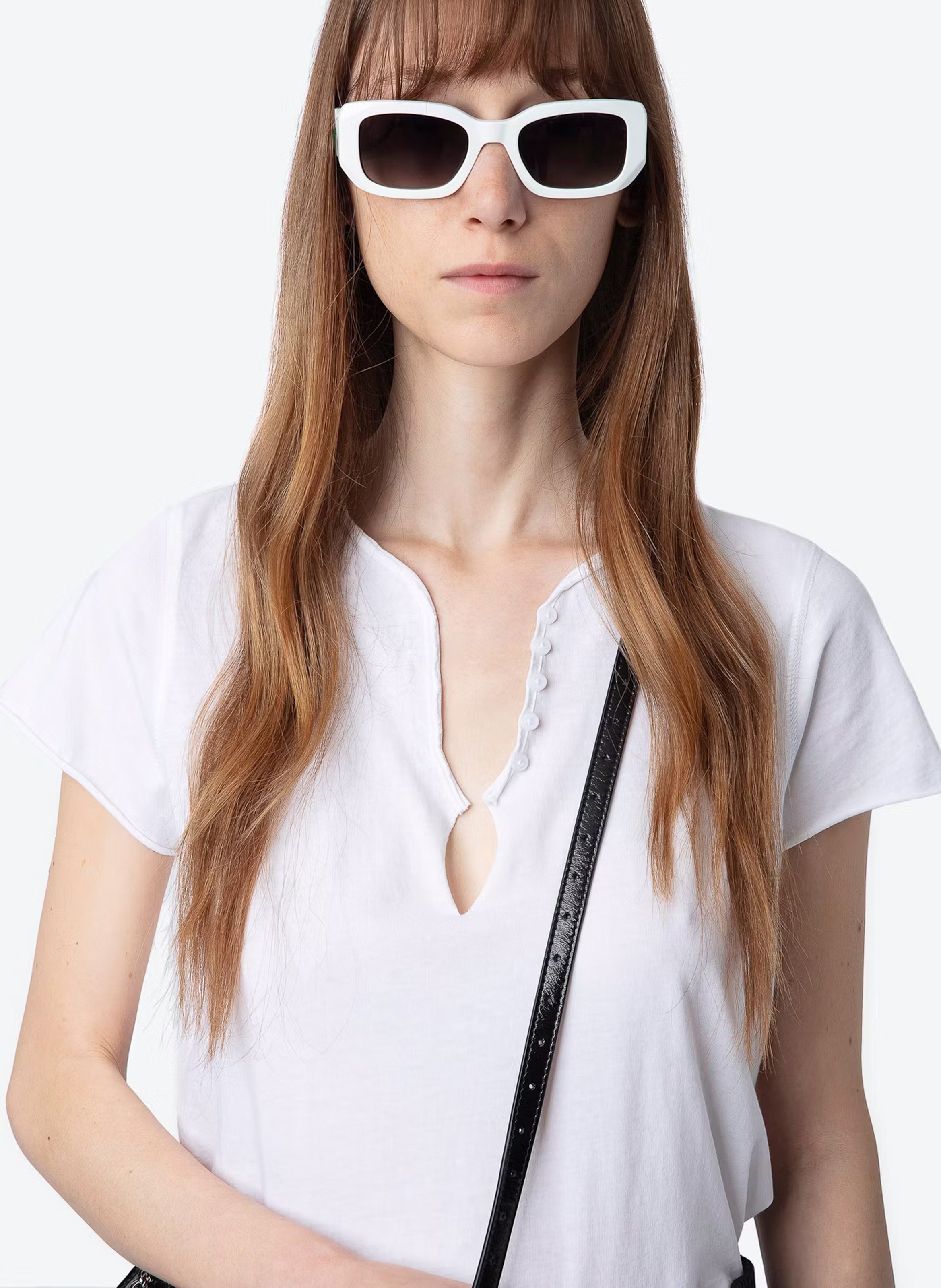 Tee-shirt droit en coton bio tuni ZADIG&VOLTAIRE Blanc
