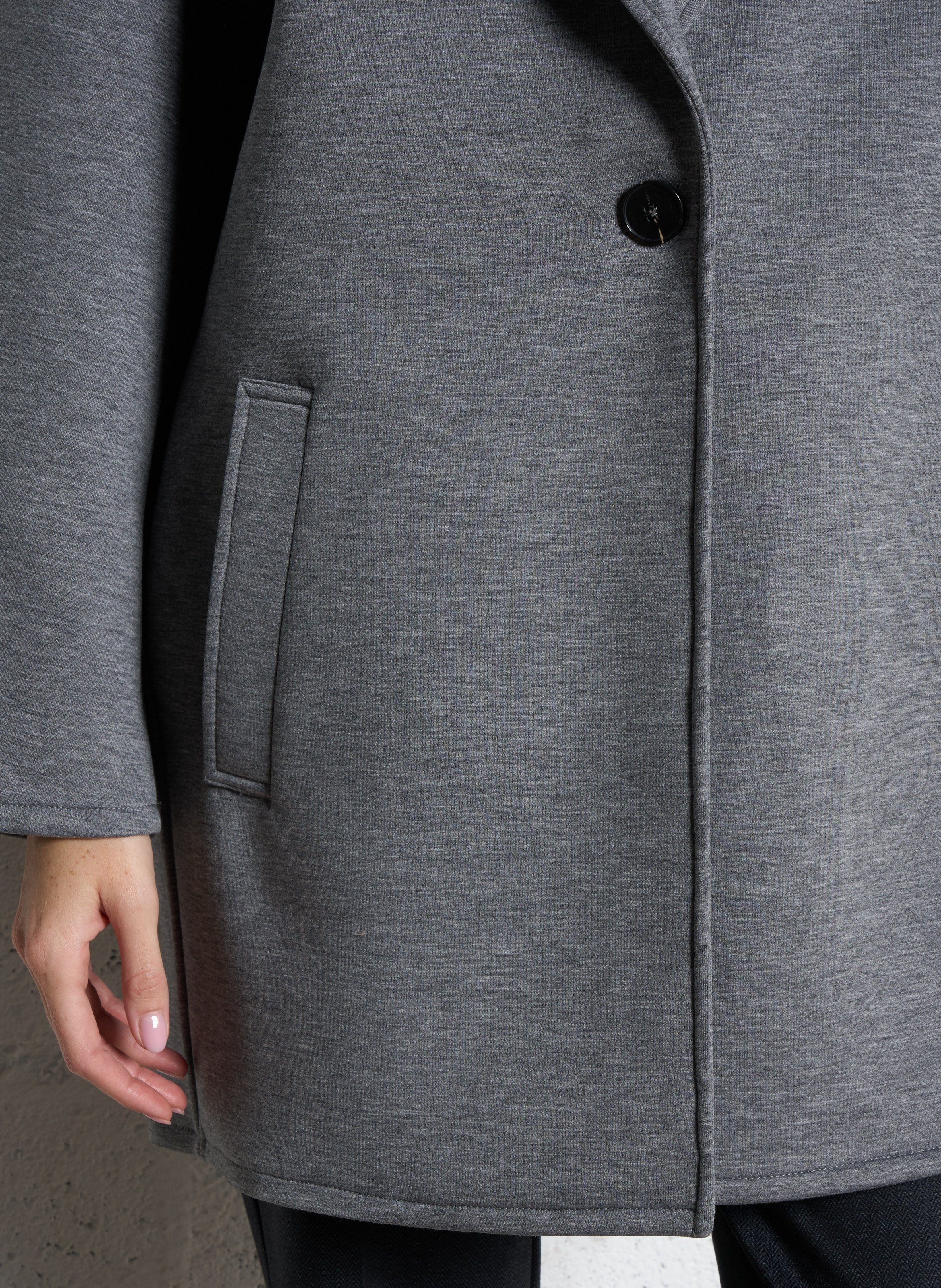 Manteau droit avec capuche amovible IKKS Gris