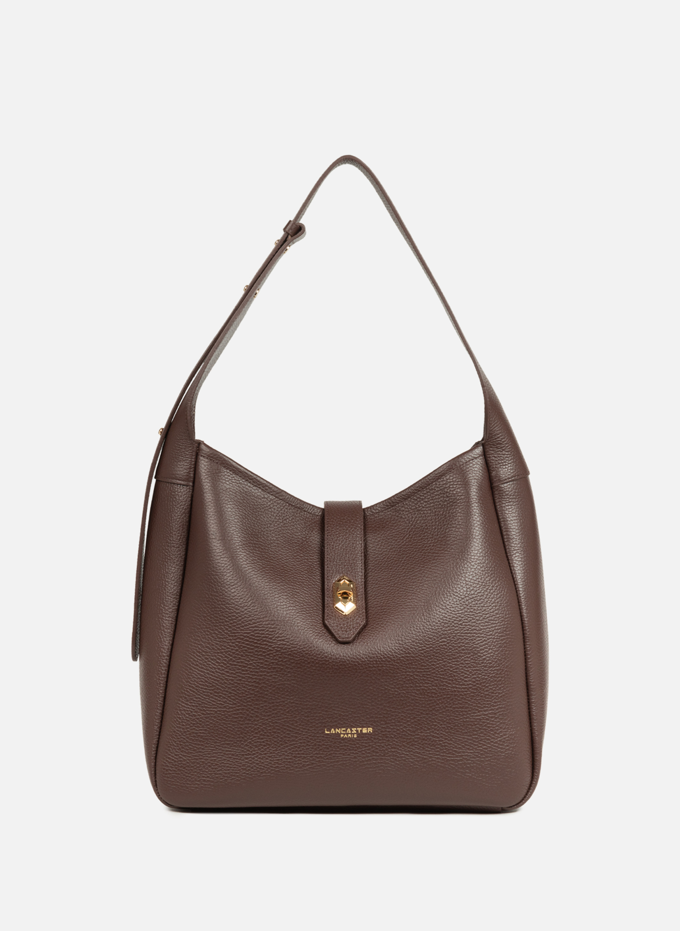 LANCASTER Grand sac seau - top double Marron