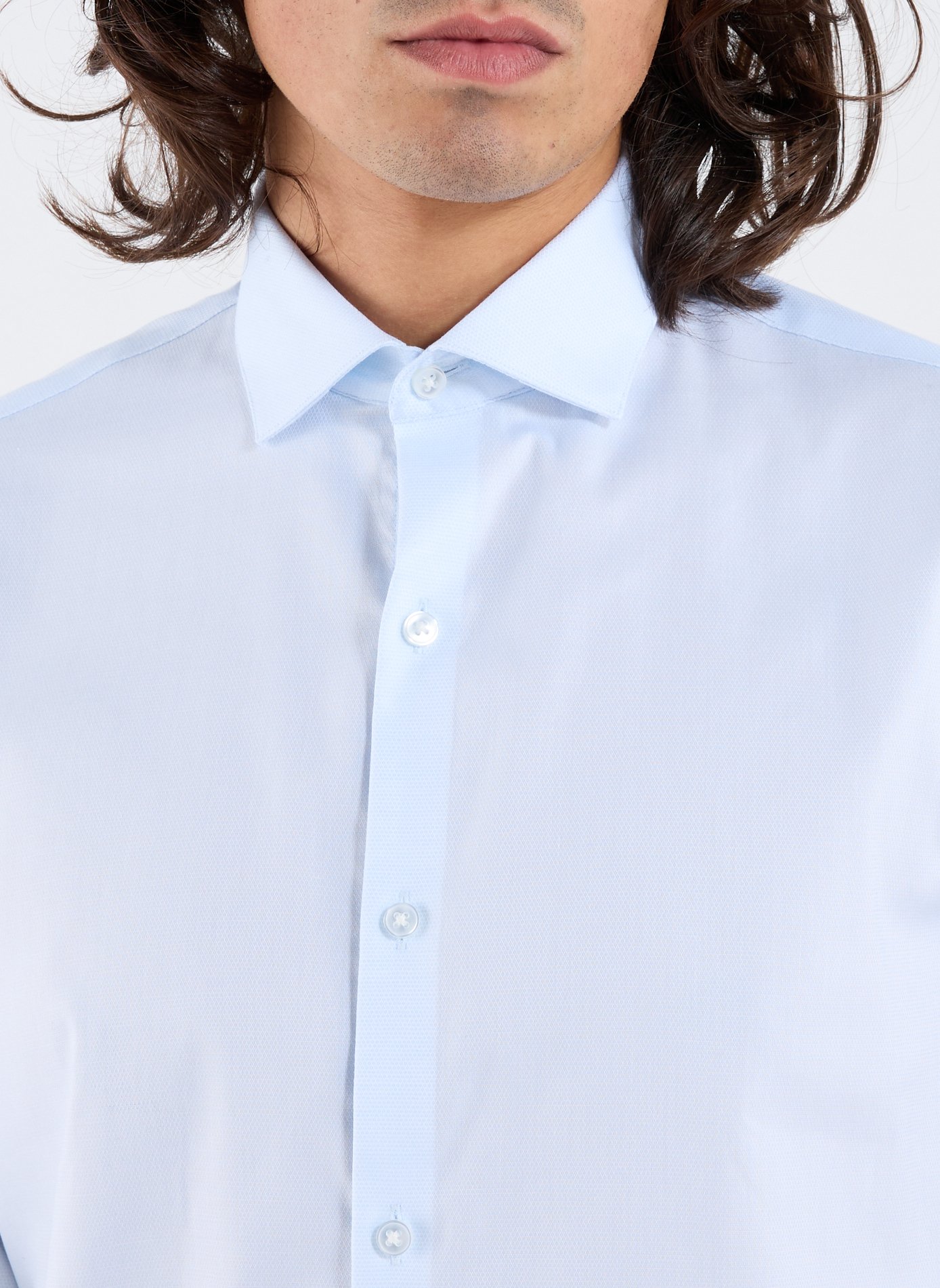 Chemise slim en coton mélangé CALVIN KLEIN Bleu
